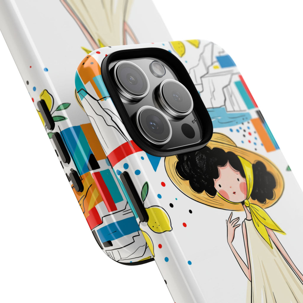 Cute Summer Girl iPhone Case | Whimsical Coastal Illustration Protective Case