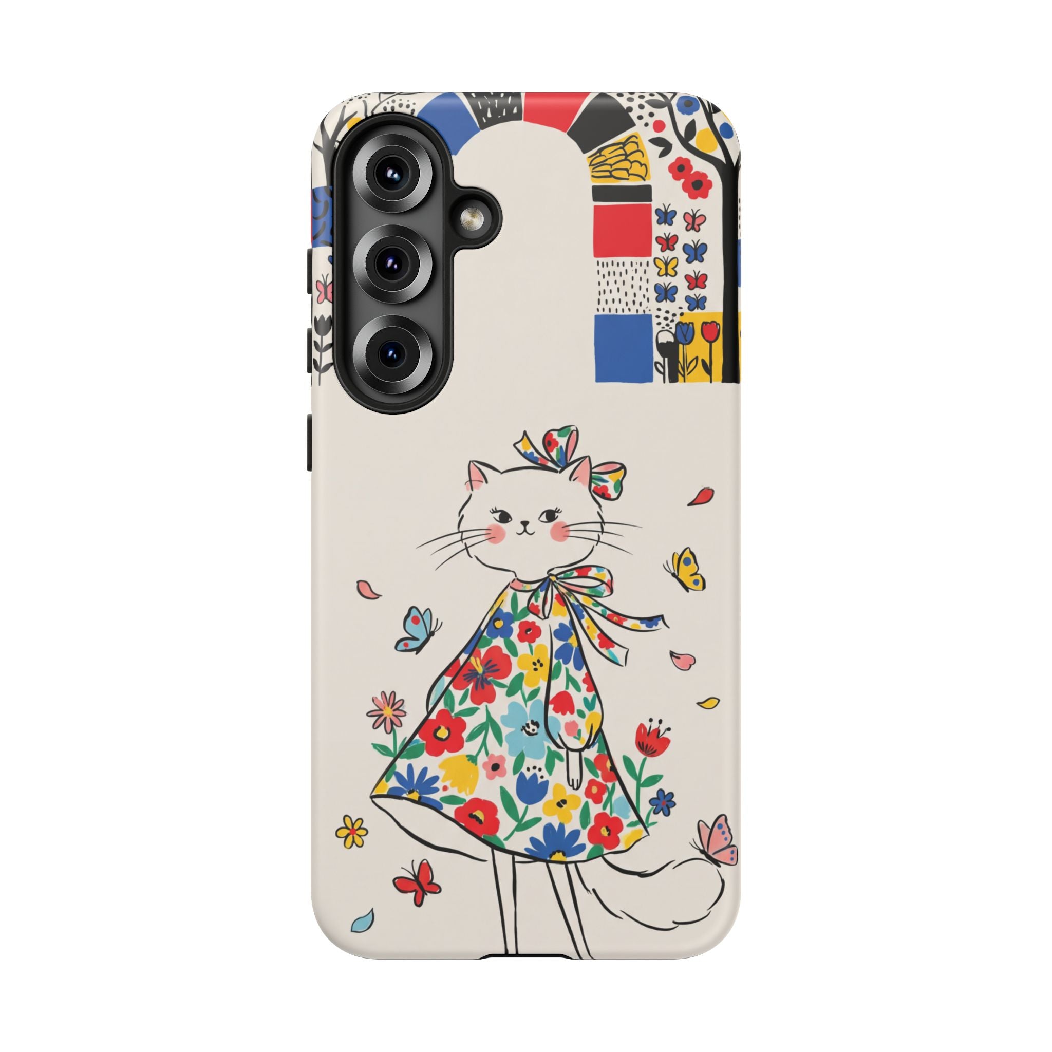 Floral Kitty Samsung Galaxy Phone Case | Cute Cat