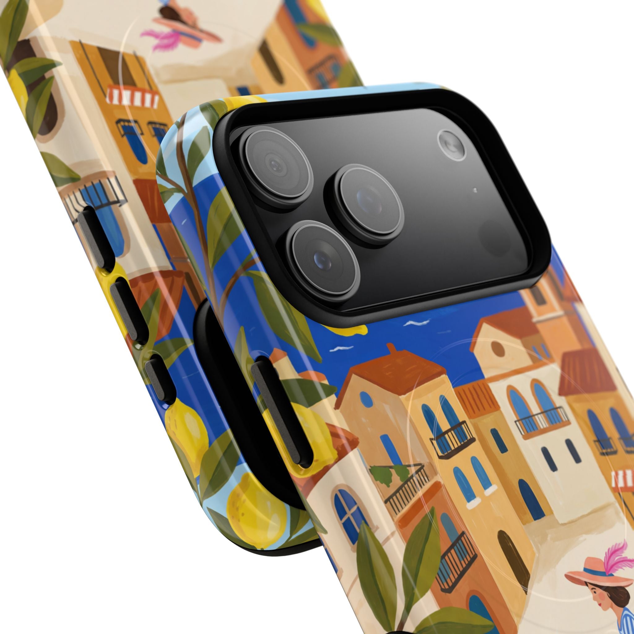 Mediterranean Scooter MagSafe iPhone Case | Coastal Lemon Grove Design