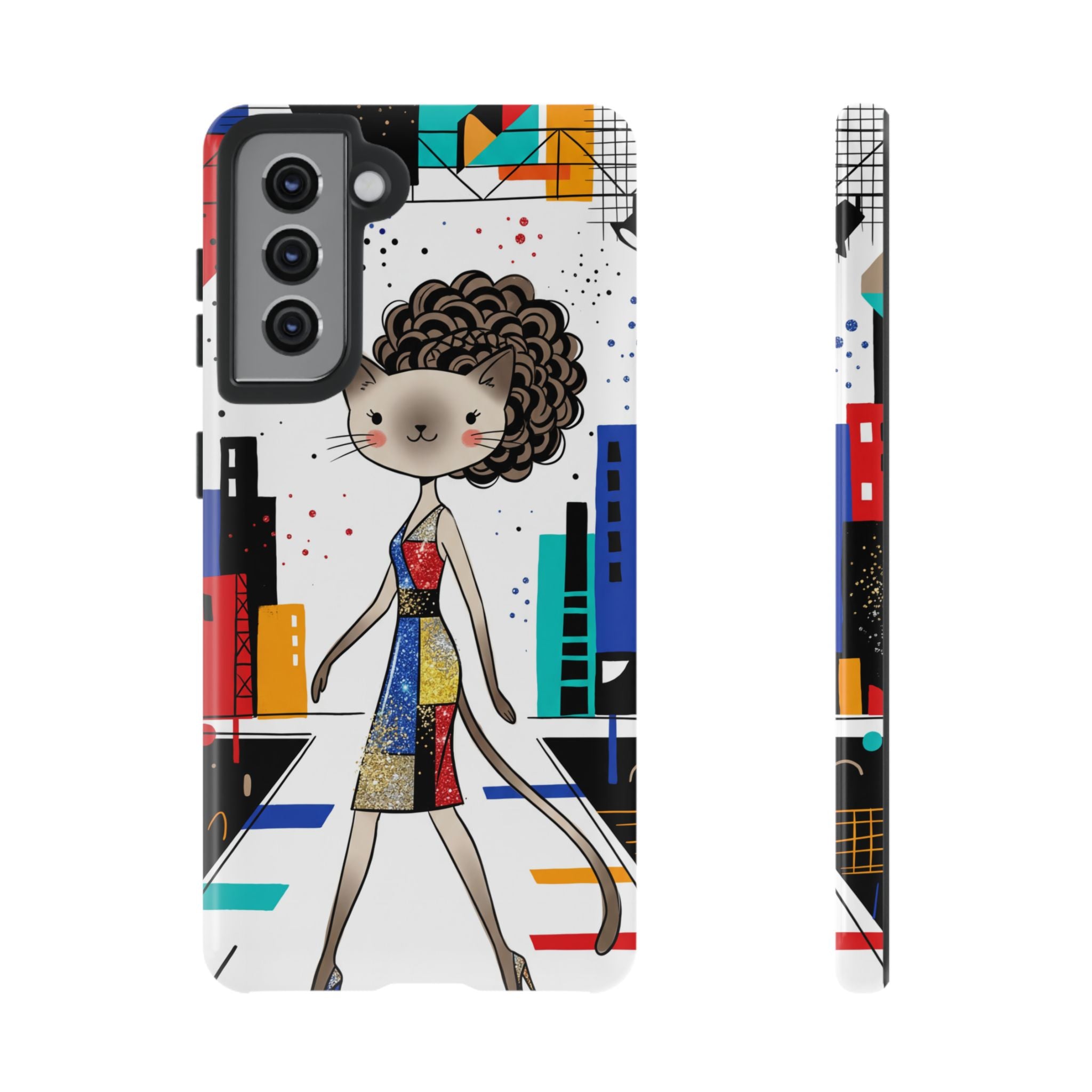 Catwalk City Samsung Galaxy Phone Case | Cute Fashion Cat