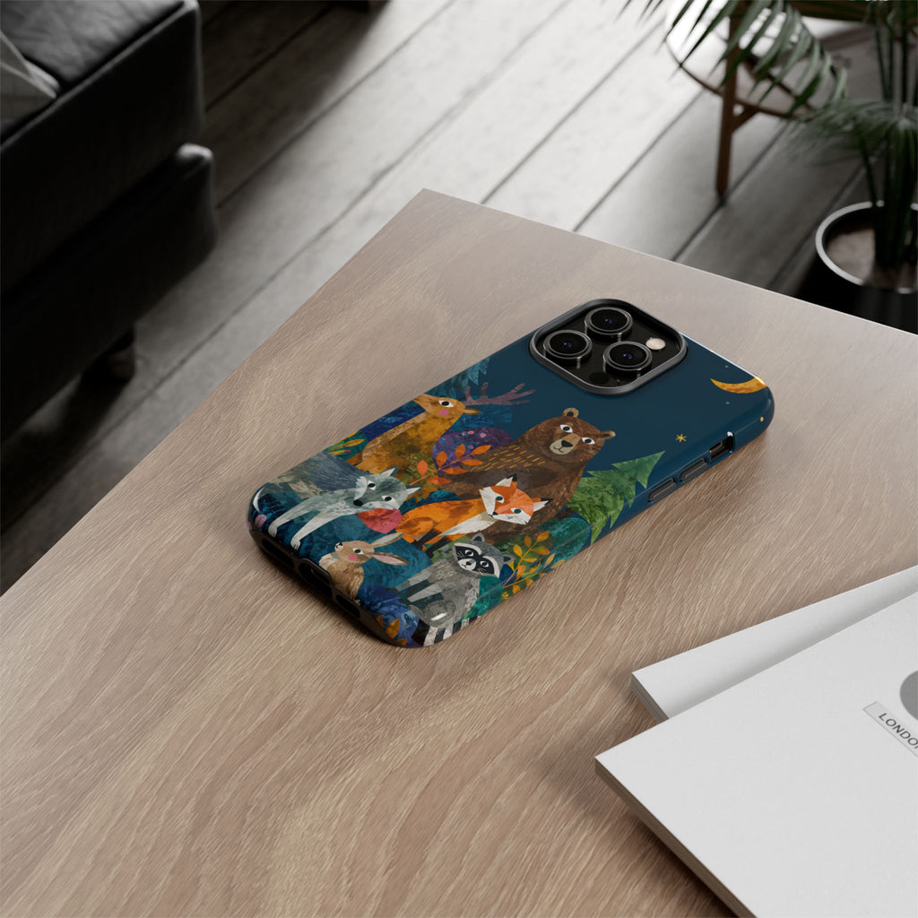 Forest Friends iPhone Case | Nighttime Woodland Animals Design
