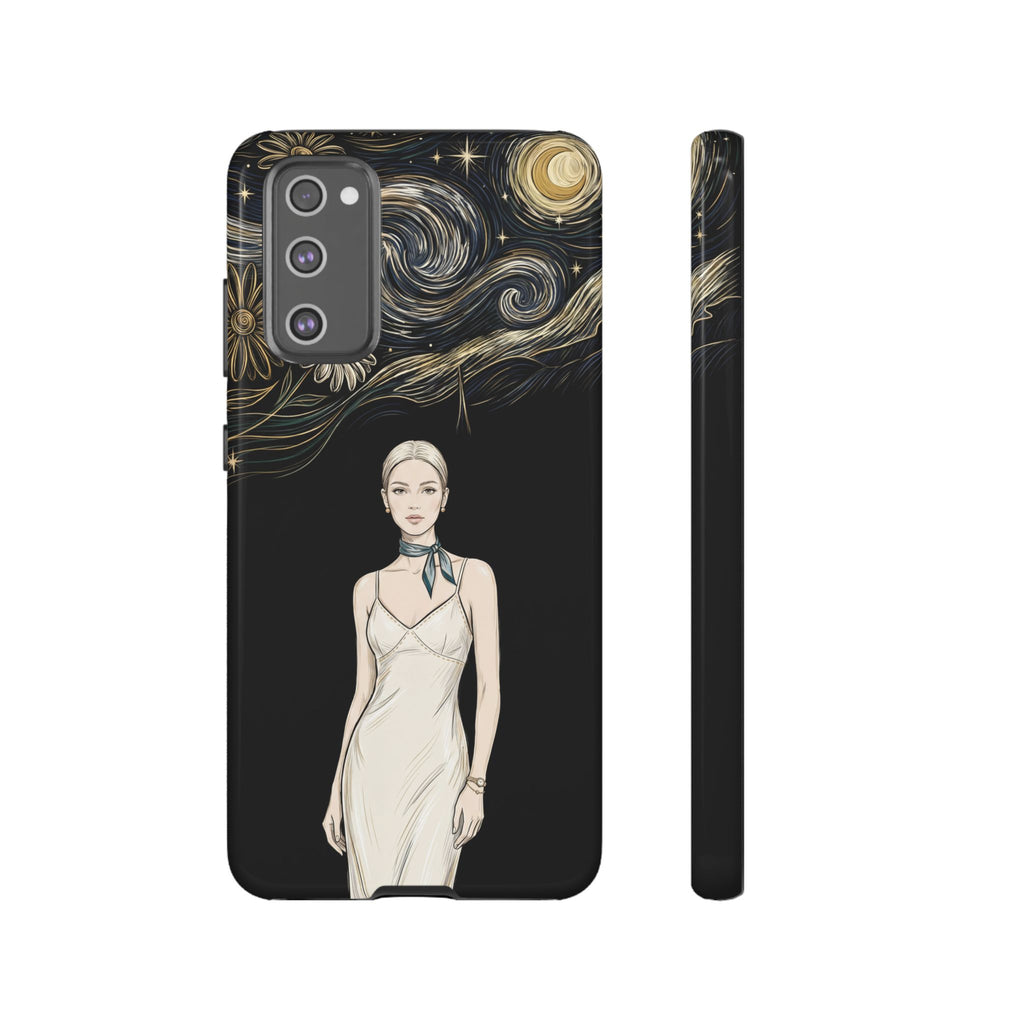 Cover per Samsung Galaxy Fantasia Notte Stellata | Illustrazione Donna Elegante