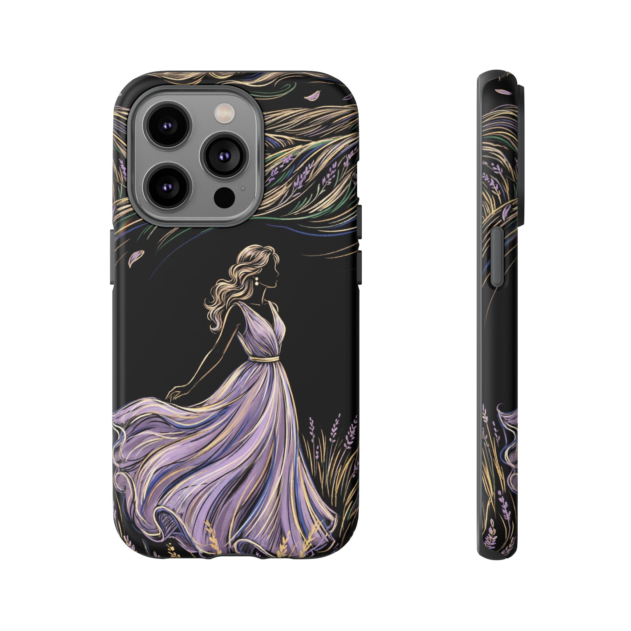 Lavender Breeze iPhone Case | Elegant Dancing Woman Floral Protection