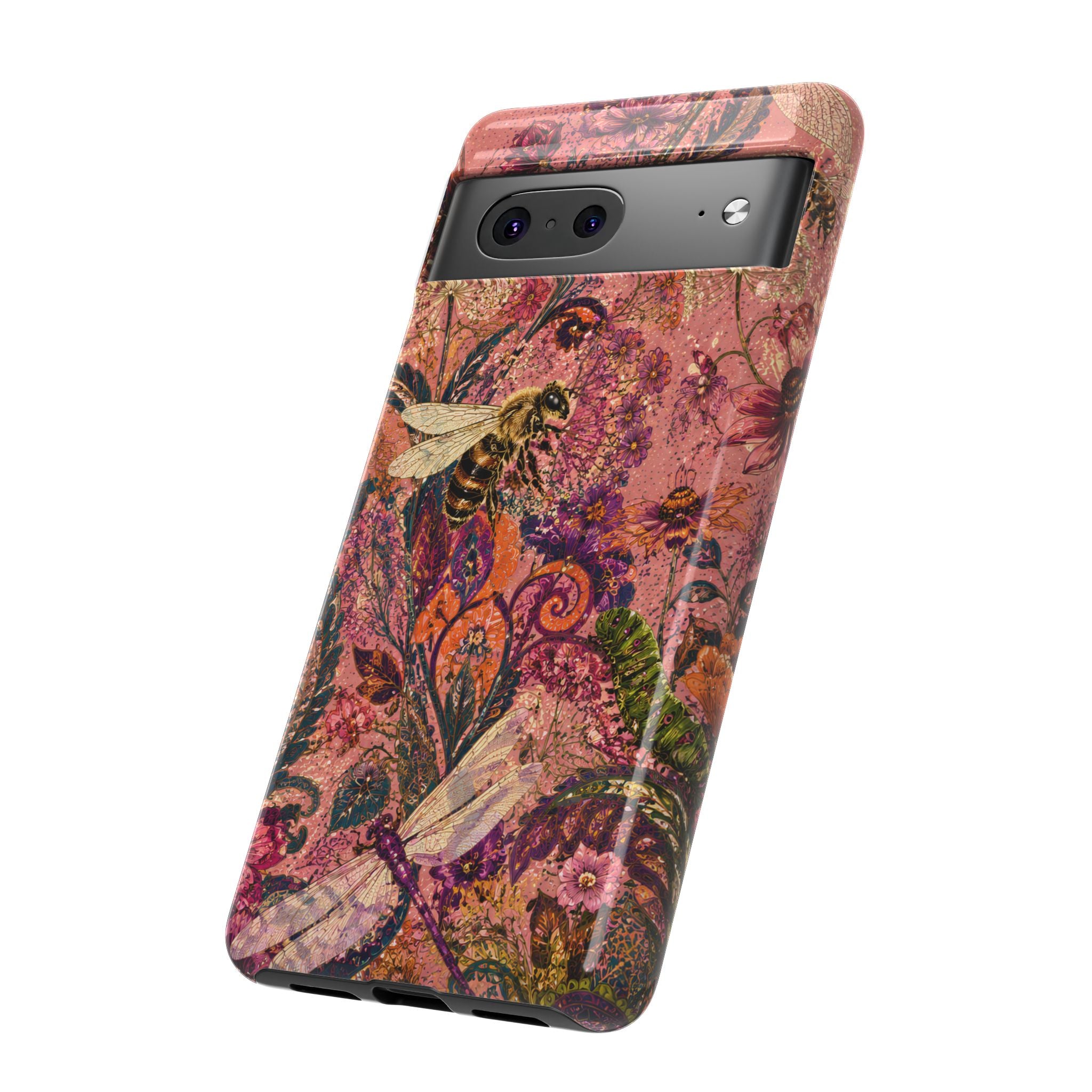 Vintage Floral Tough Google Pixel Phone Case | Boho Paisley Bee Cover