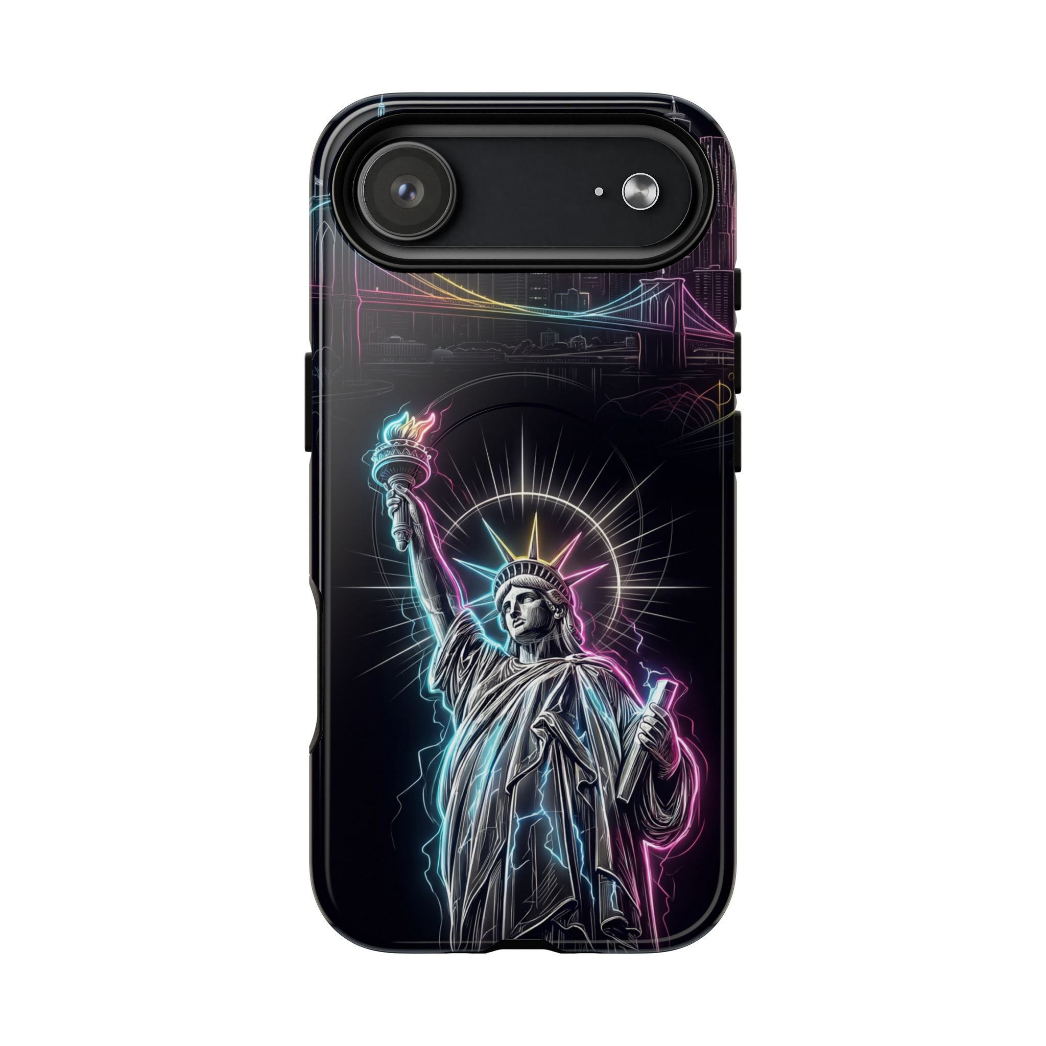 Neon Statue of Liberty Tough MagSafe iPhone Case