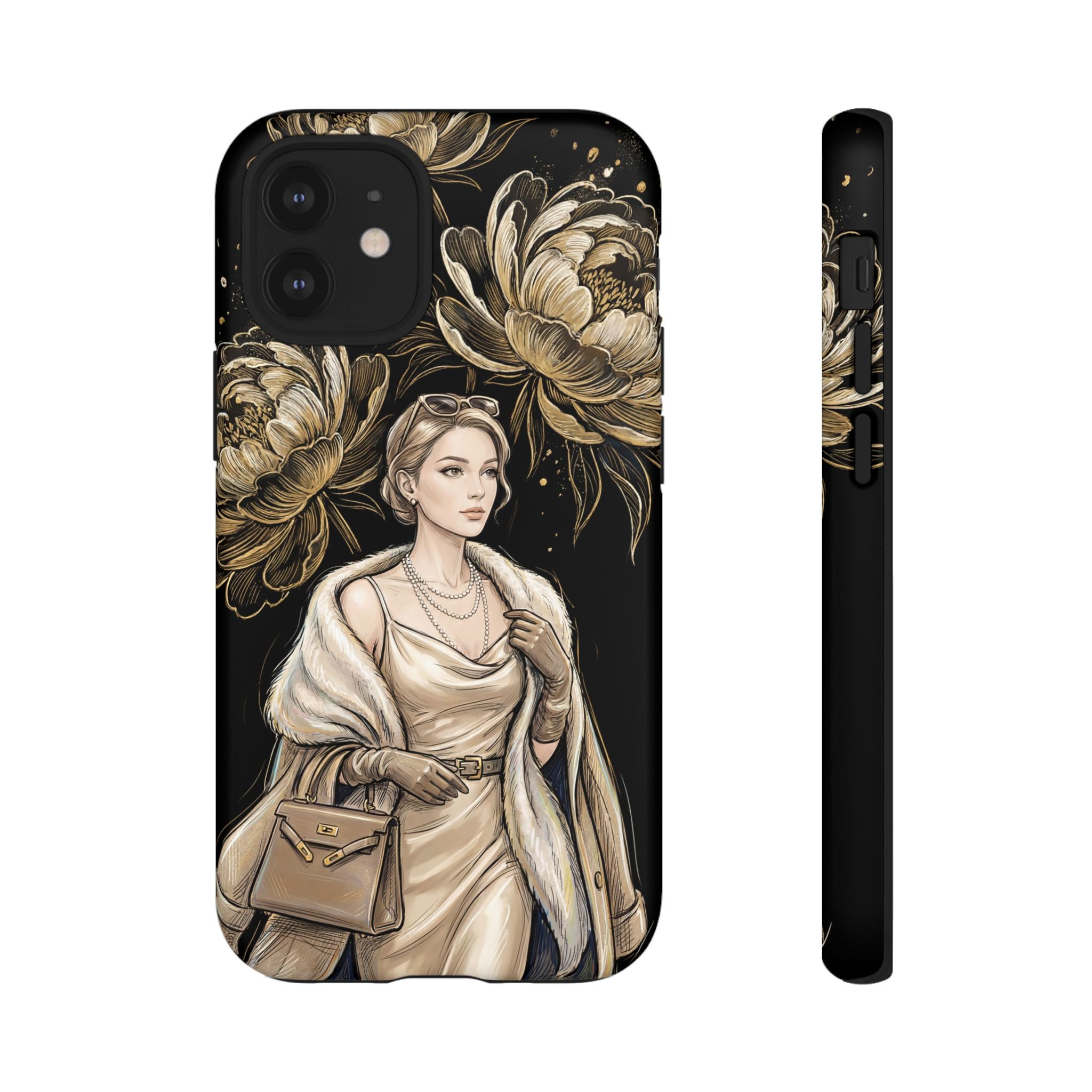 Elegant Vintage Lady Floral iPhone Case | Chic Protective Cover for Women