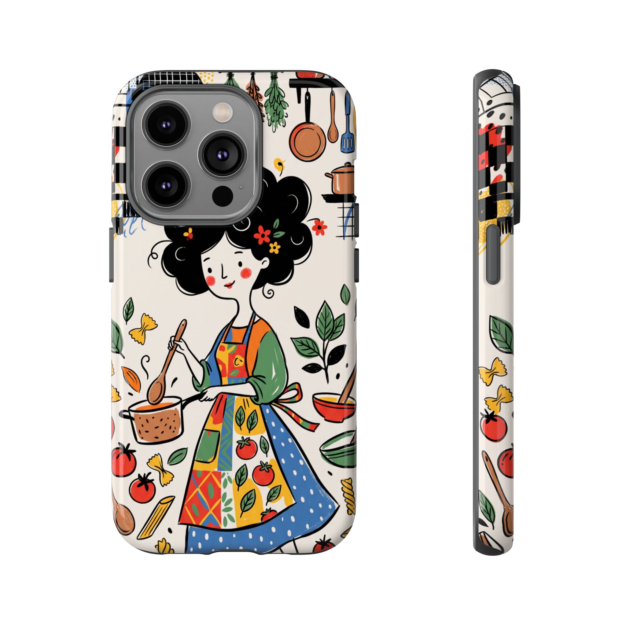 Whimsical Chef Kitchen Illustration iPhone Case
