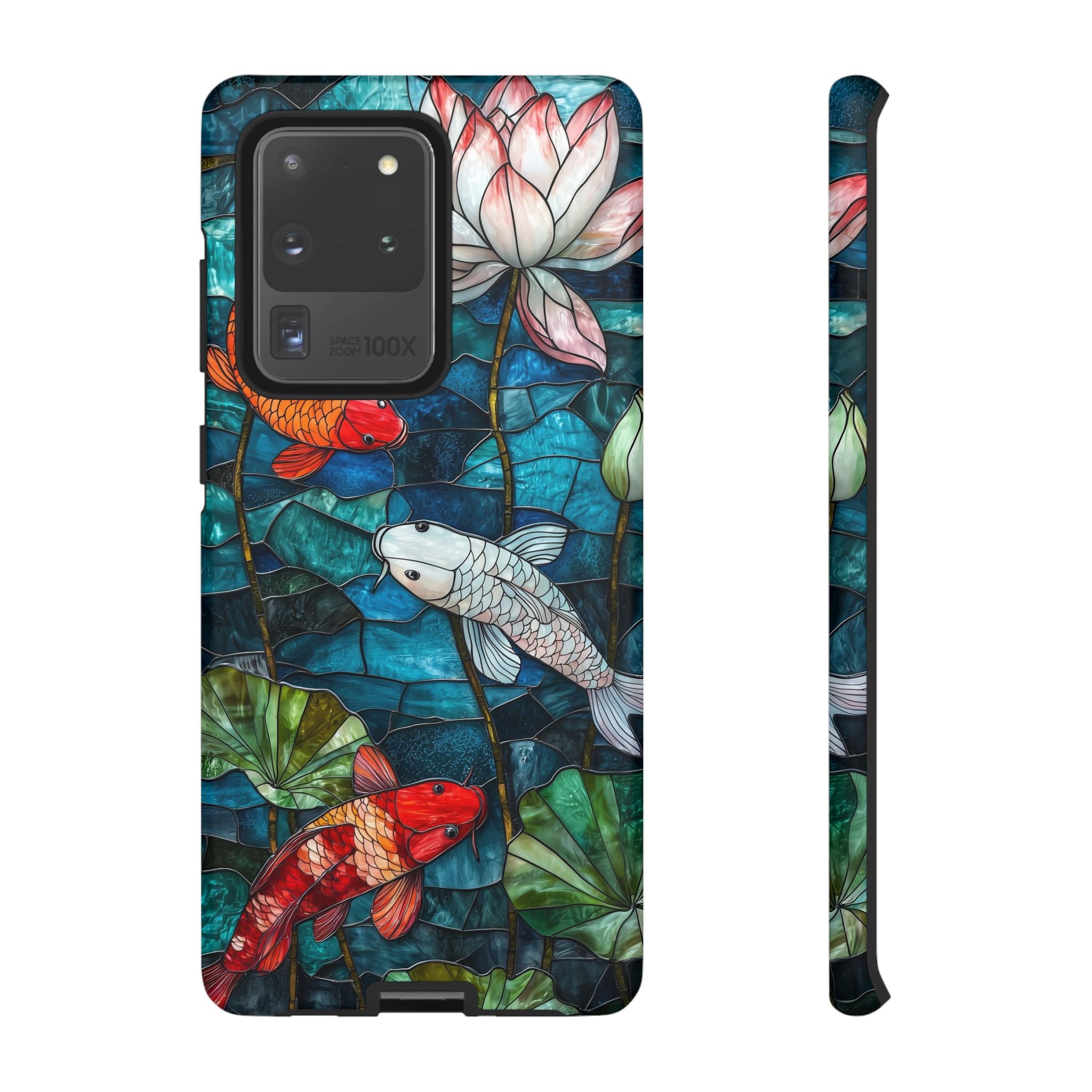 Koi Pond Tough Samsung Galaxy Case — Stained Glass Lotus & Koi Design