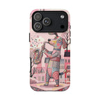 Saxophone Dog iPhone Case | Cute Pink Musical Art Protective Case