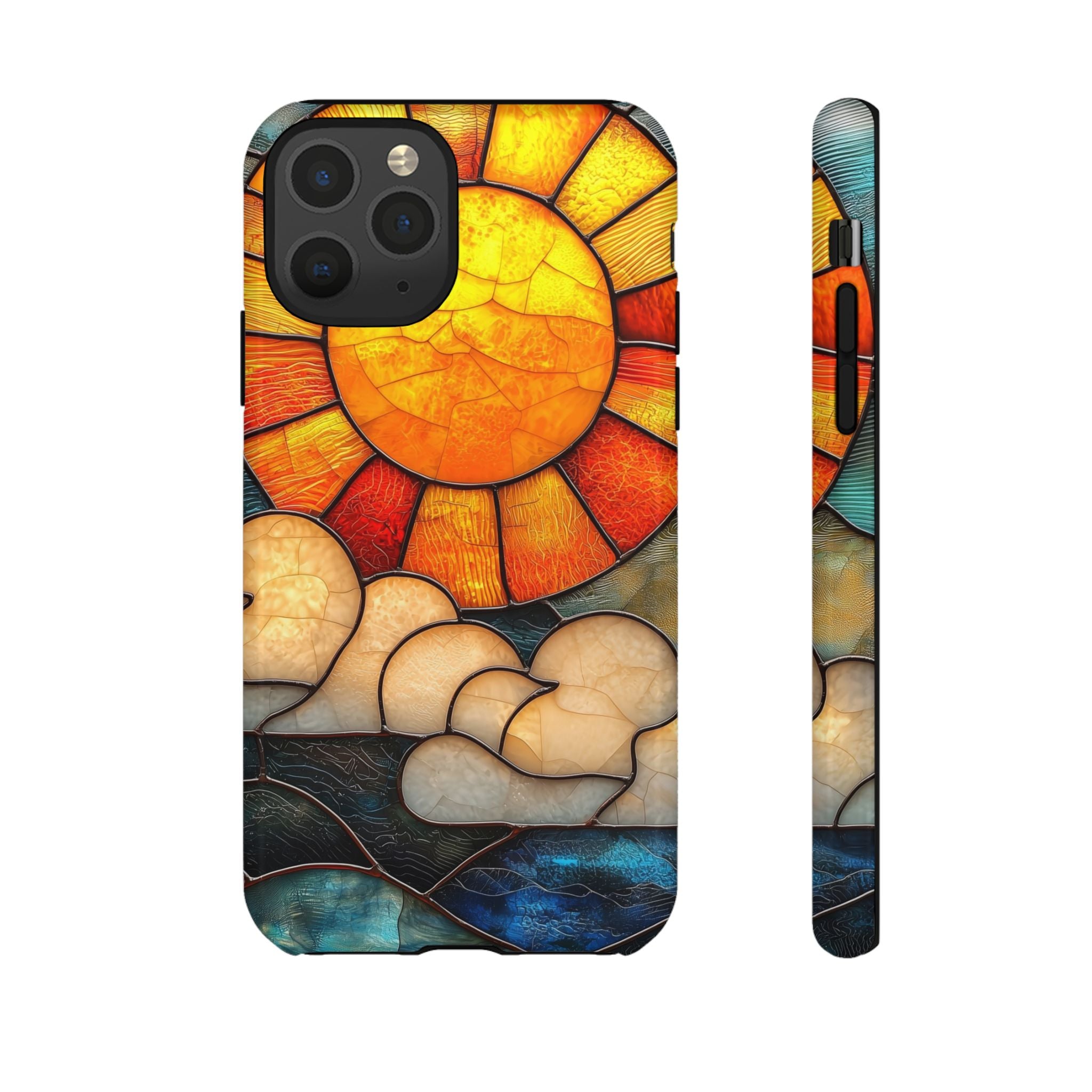 Stained Glass Sun & Clouds iPhone Case