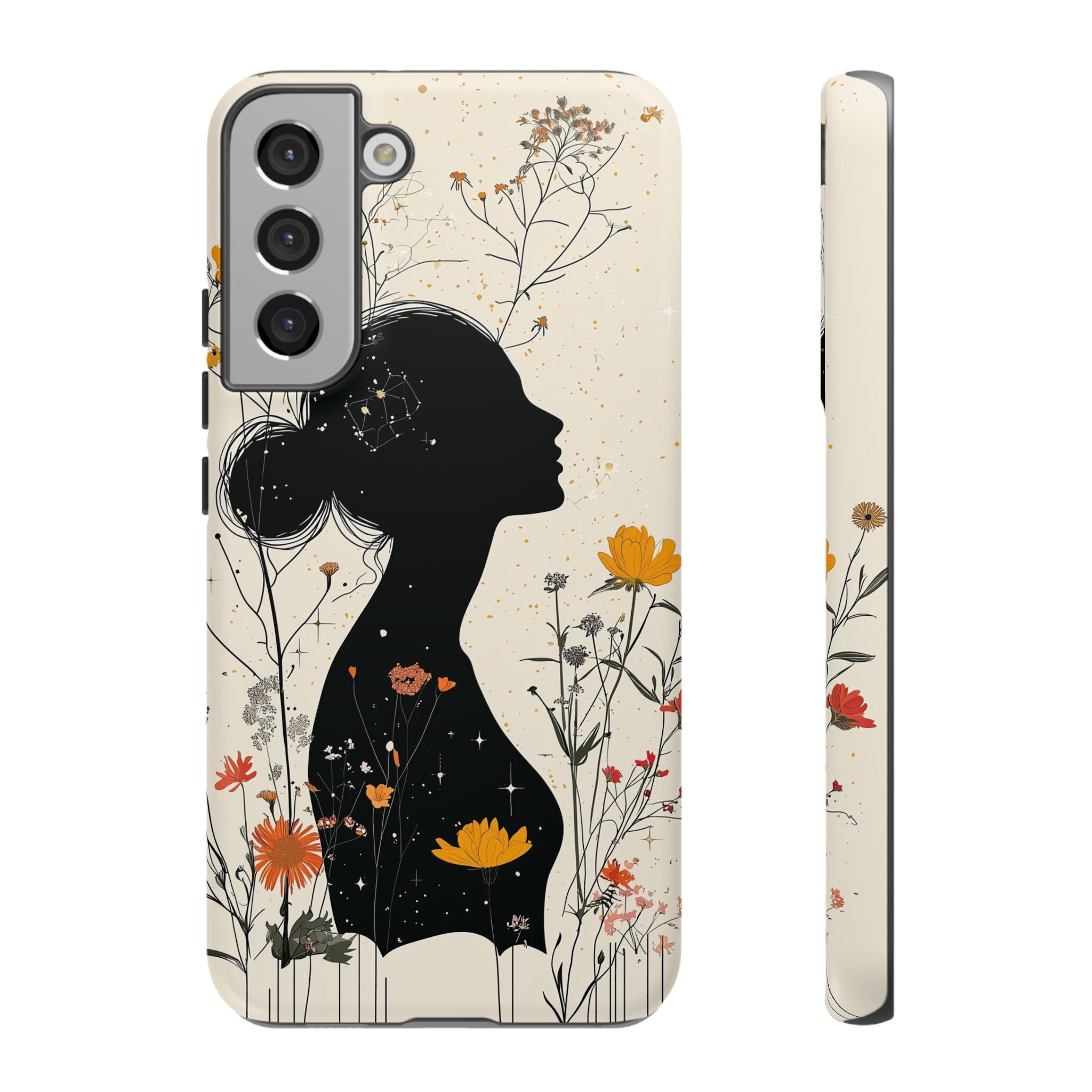 Floral Silhouette Samsung Galaxy Case | Botanical Woman