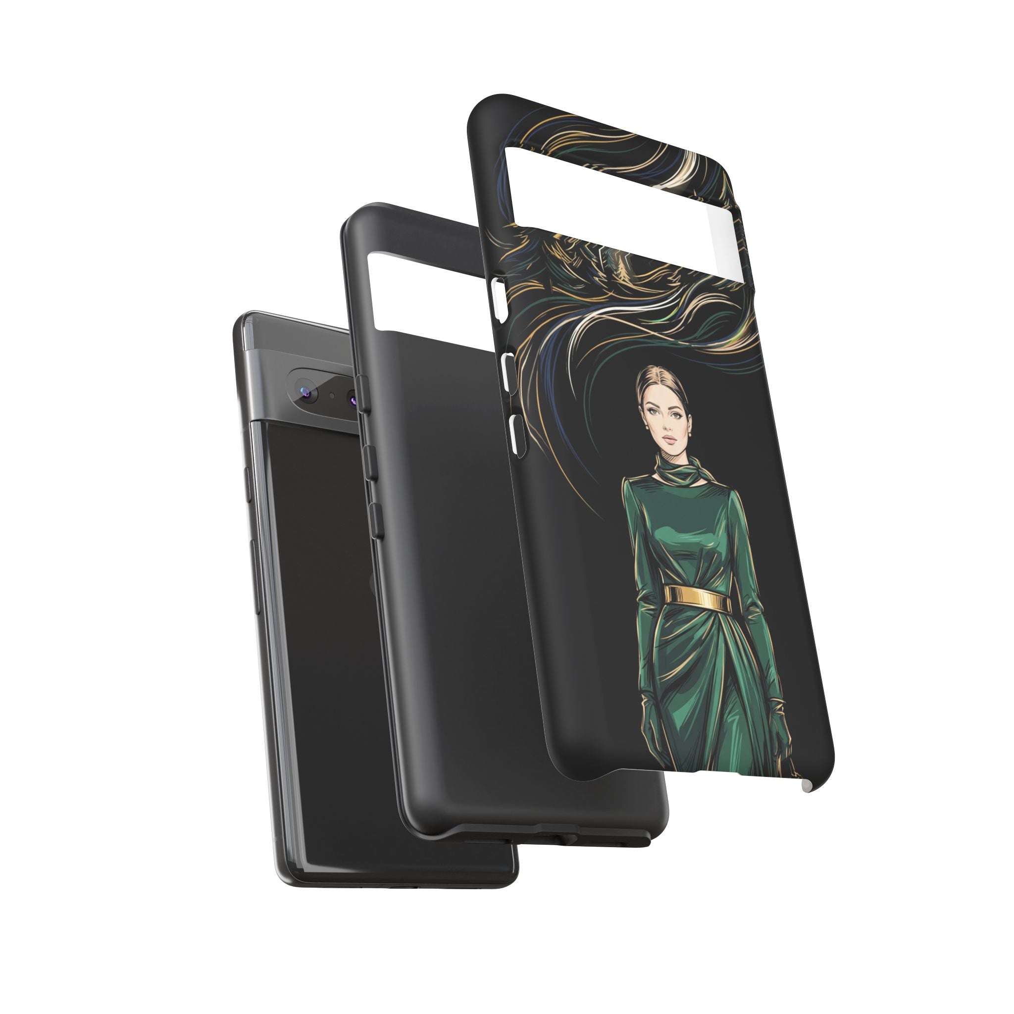Custodia per Google Pixel Donna Elegante nella Foresta