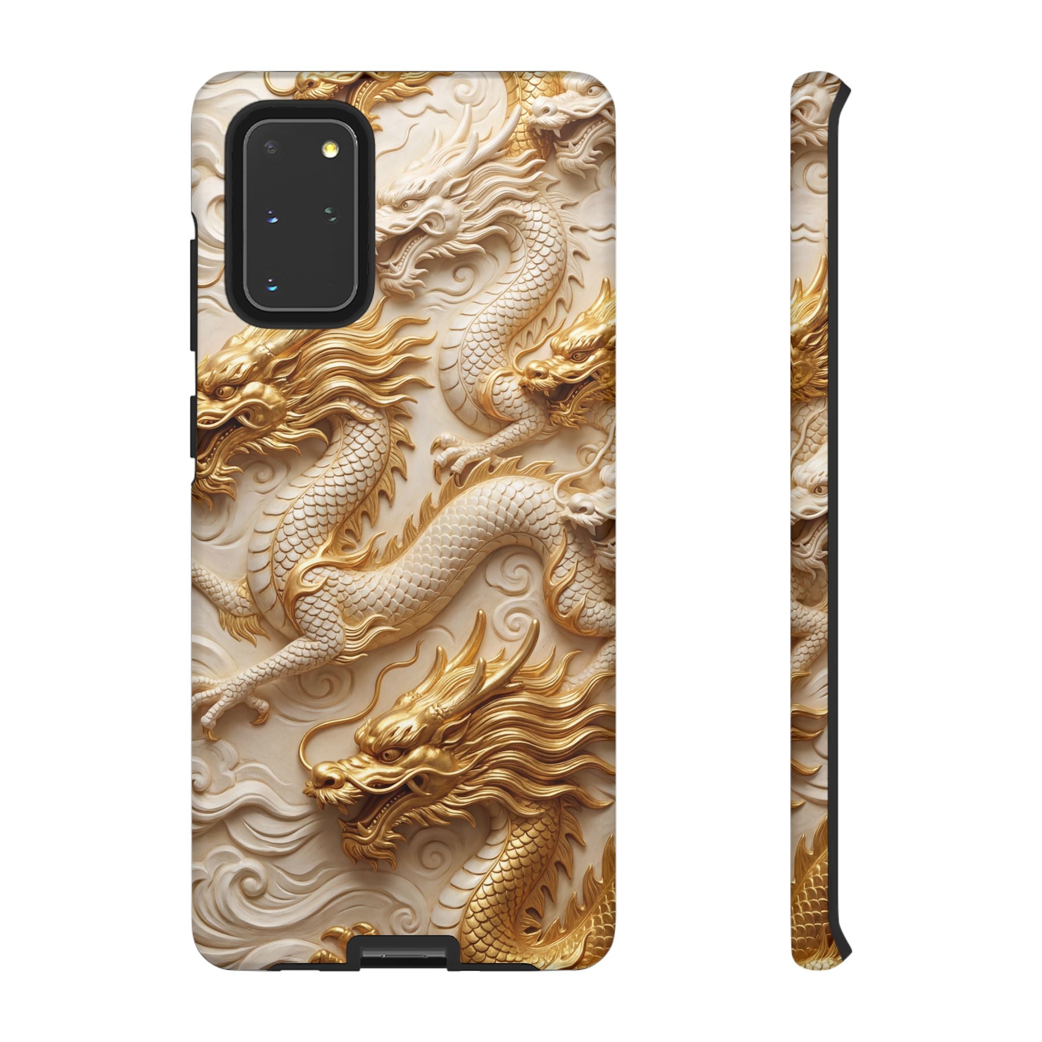 Dragon Relief Samsung Galaxy Case — Gold Carved Dragon Protective Cover