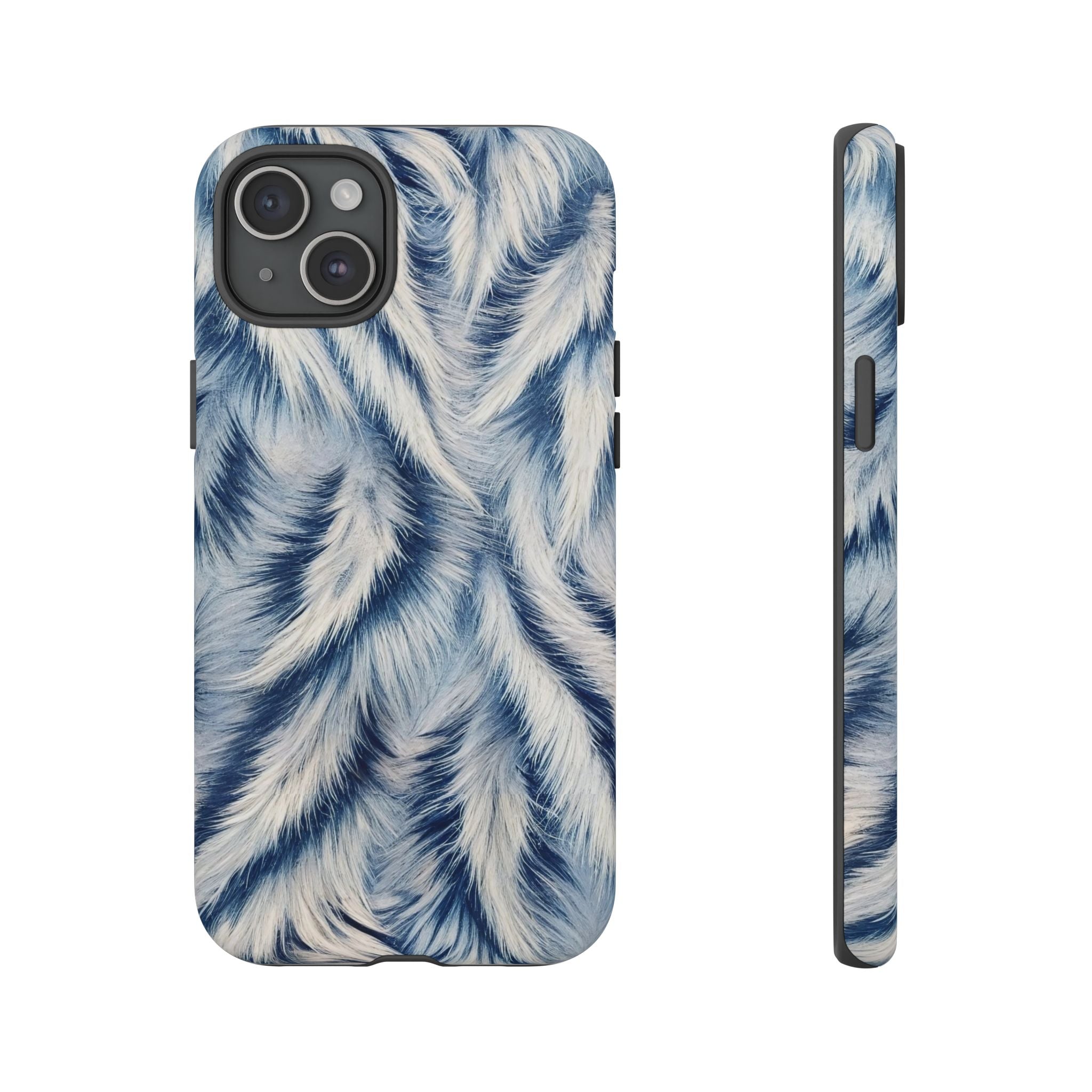 Blue Faux Fur Texture Protective Tough iPhone Case
