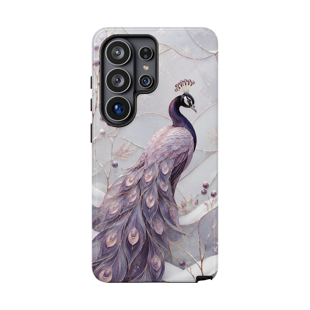 Peacock Samsung Galaxy Phone Case | Lavender Peacock Phone Case