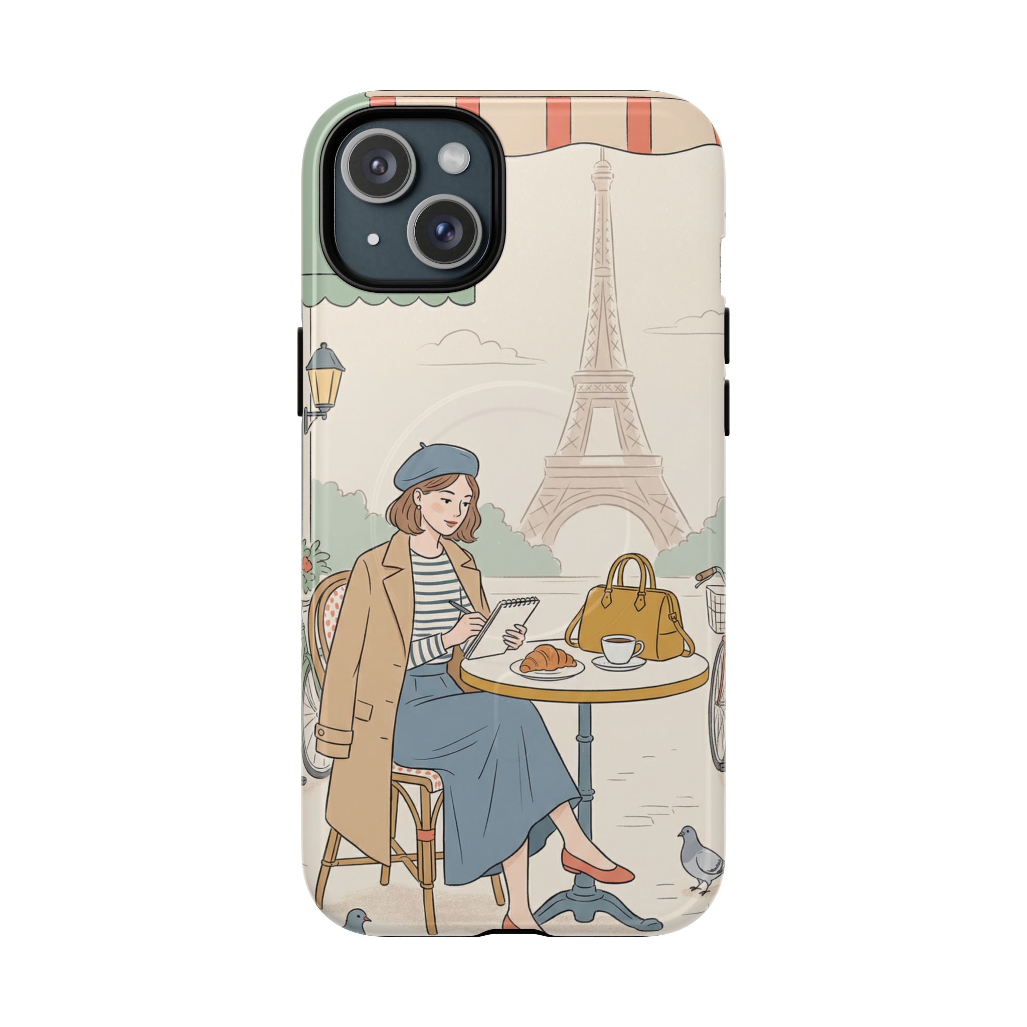 Paris Cafe MagSafe iPhone Case | Cute Vintage Eiffel Tower Travel