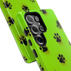 Neon Paw Print Tough Samsung Galaxy Case — Shockproof Pet Lover iPhone Cover