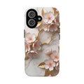 Custodia rigida per Google Pixel con motivo floreale in marmo — Custodia rigida con motivo Sakura Gold Cherry Blossom