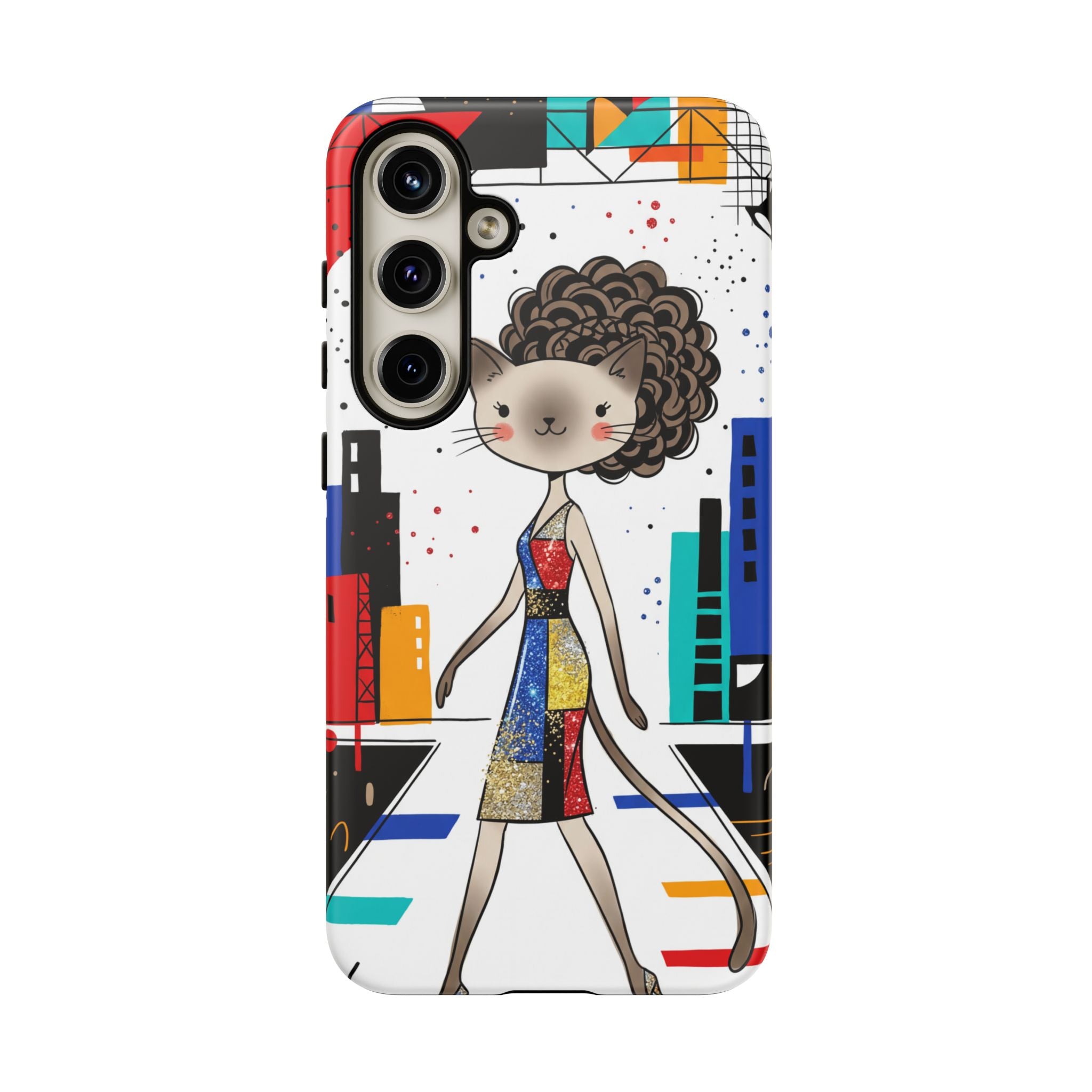 Catwalk City Samsung Galaxy Phone Case | Cute Fashion Cat