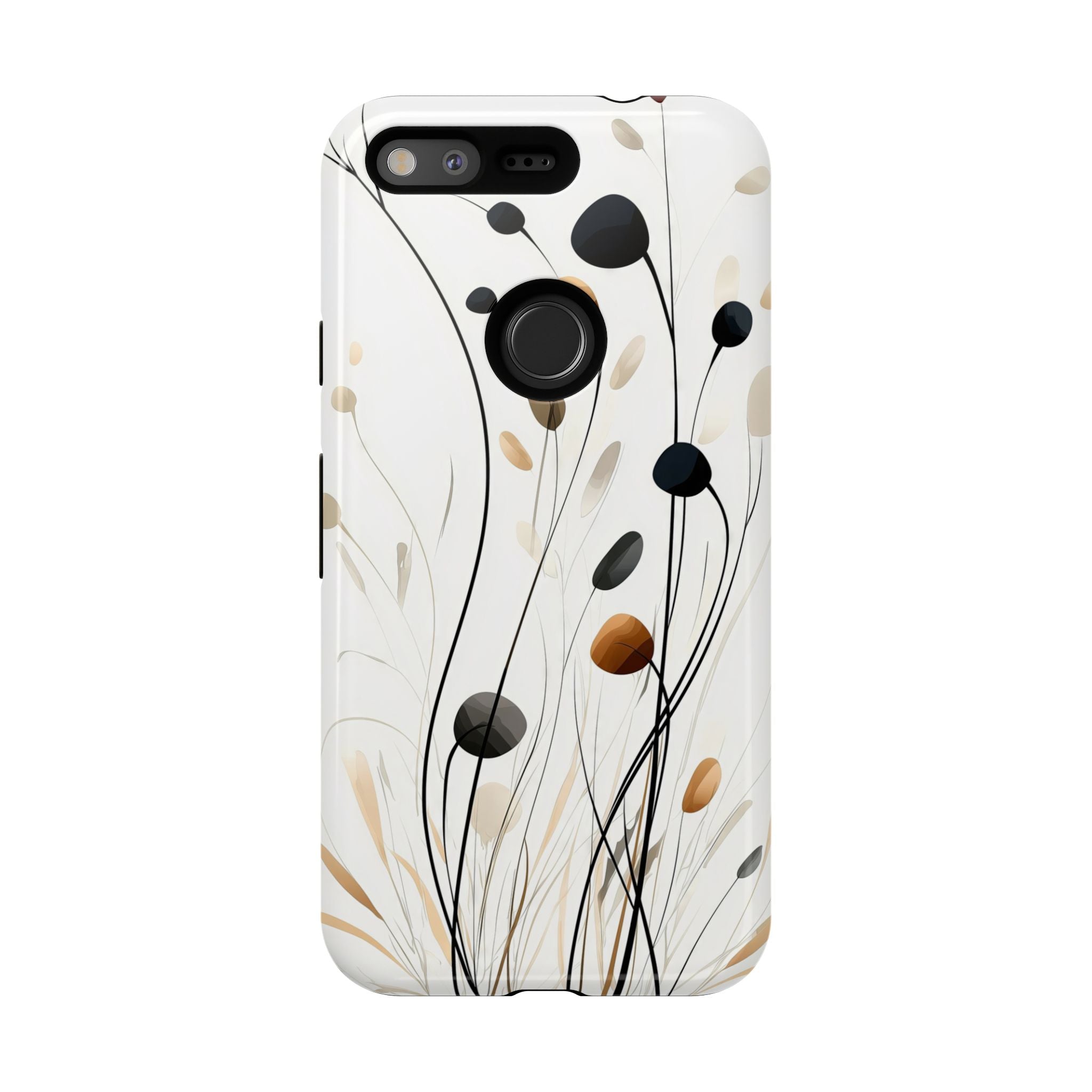 Floral Breeze Tough Google Pixel Case | Minimal Neutral Botanical Design