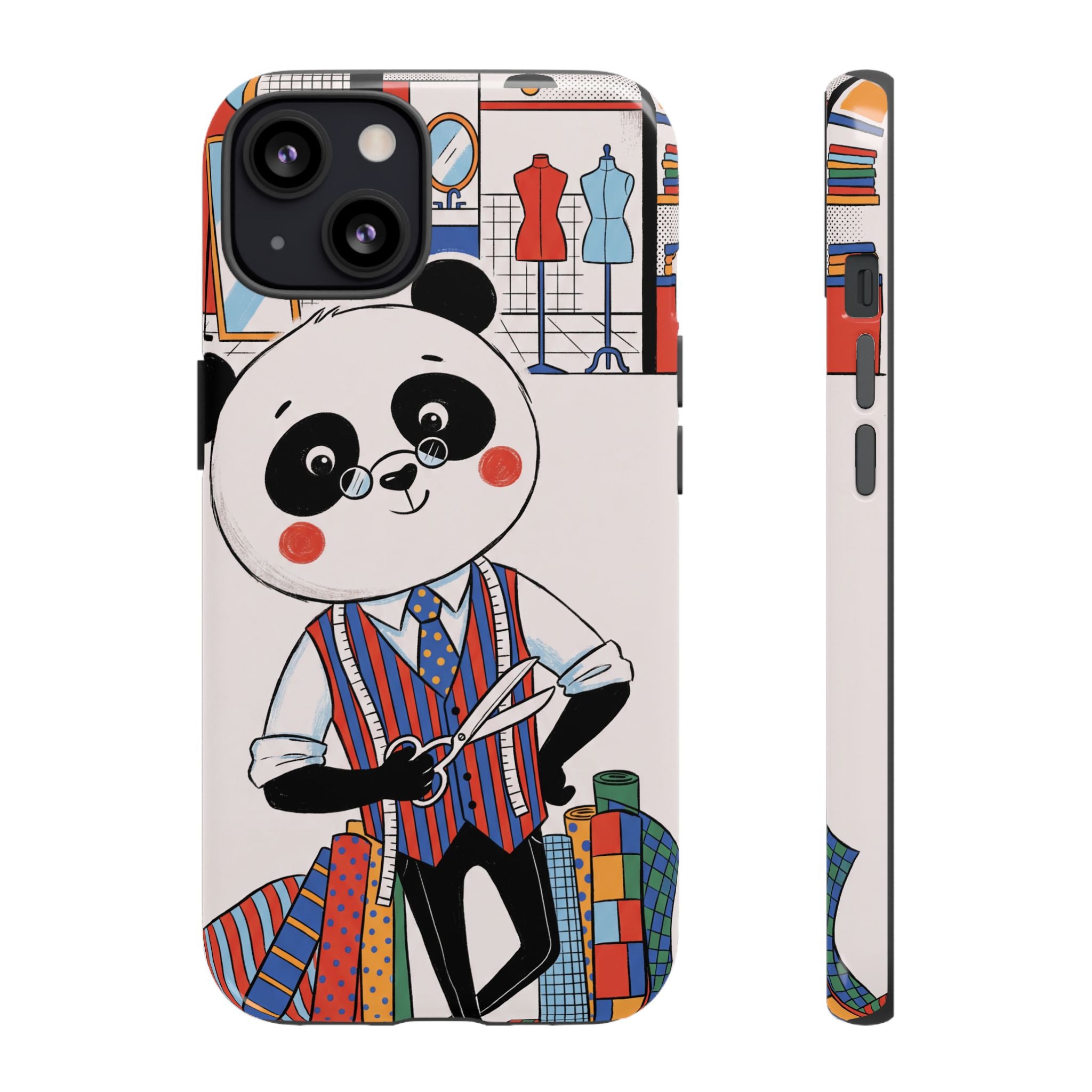 Panda Tailor iPhone Case | Cute Seamstress Cartoon