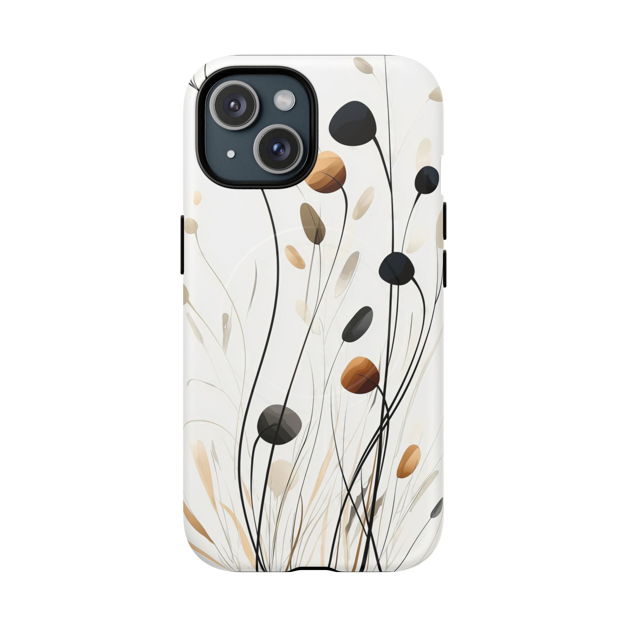 Custodia MagSafe per iPhone Floral Breeze | Design botanico neutro minimale