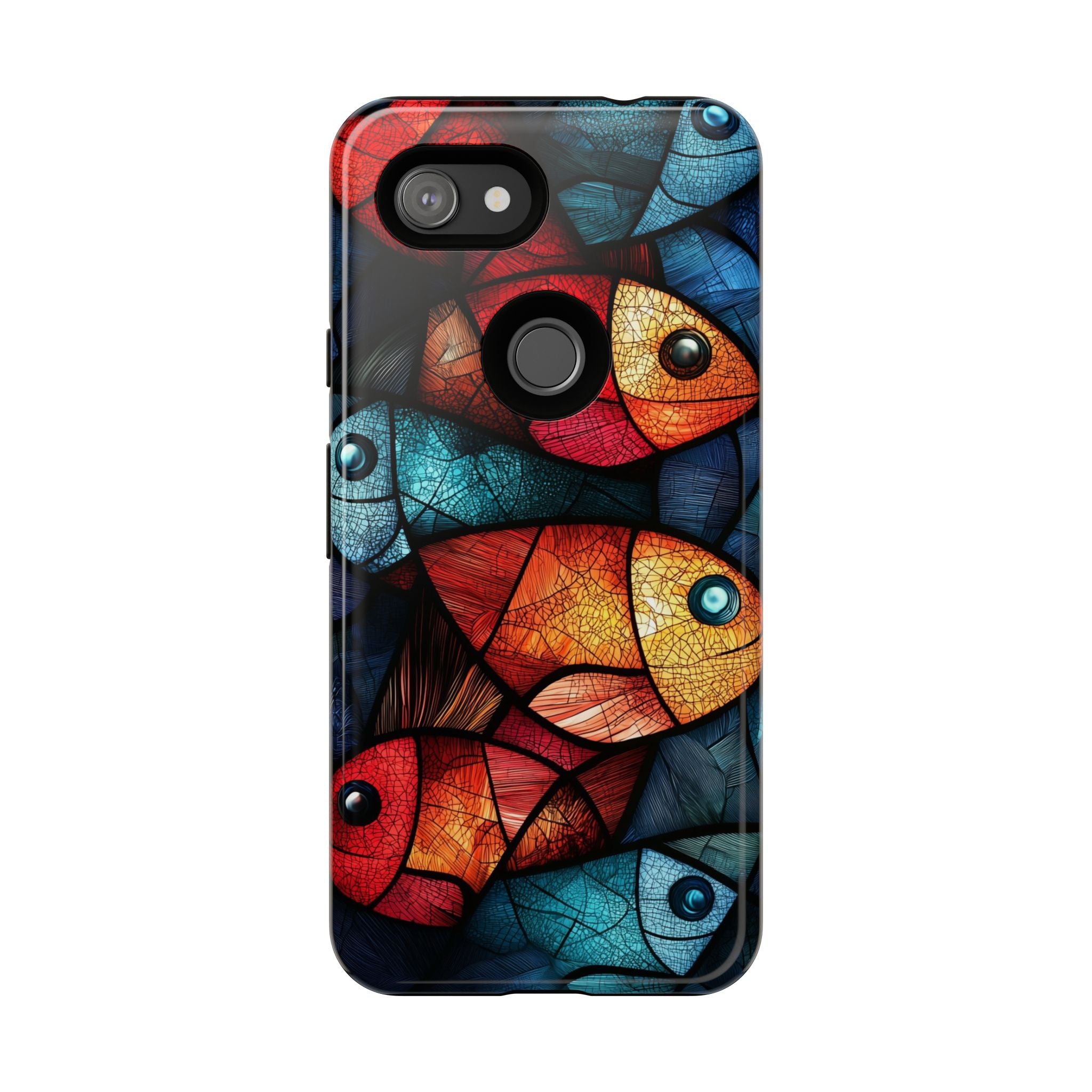 Fish Mosaic Tough Google Pixel Case — Colourful Artistic Fish Pattern