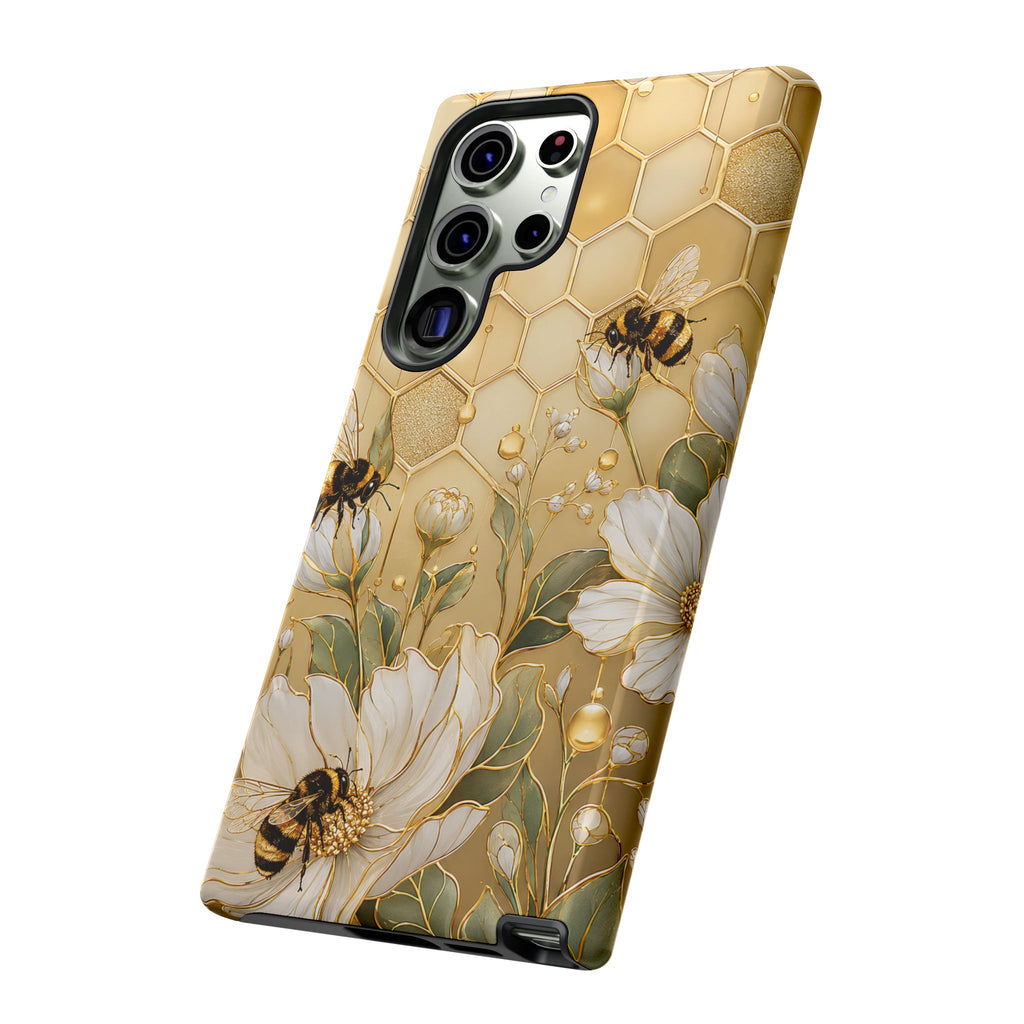 Bee Floral Samsung Galaxy Phone Case | Honeycomb Wildflower Cover
