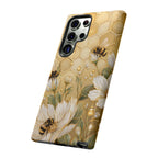 Bee Floral Samsung Galaxy Phone Case | Honeycomb Wildflower Cover