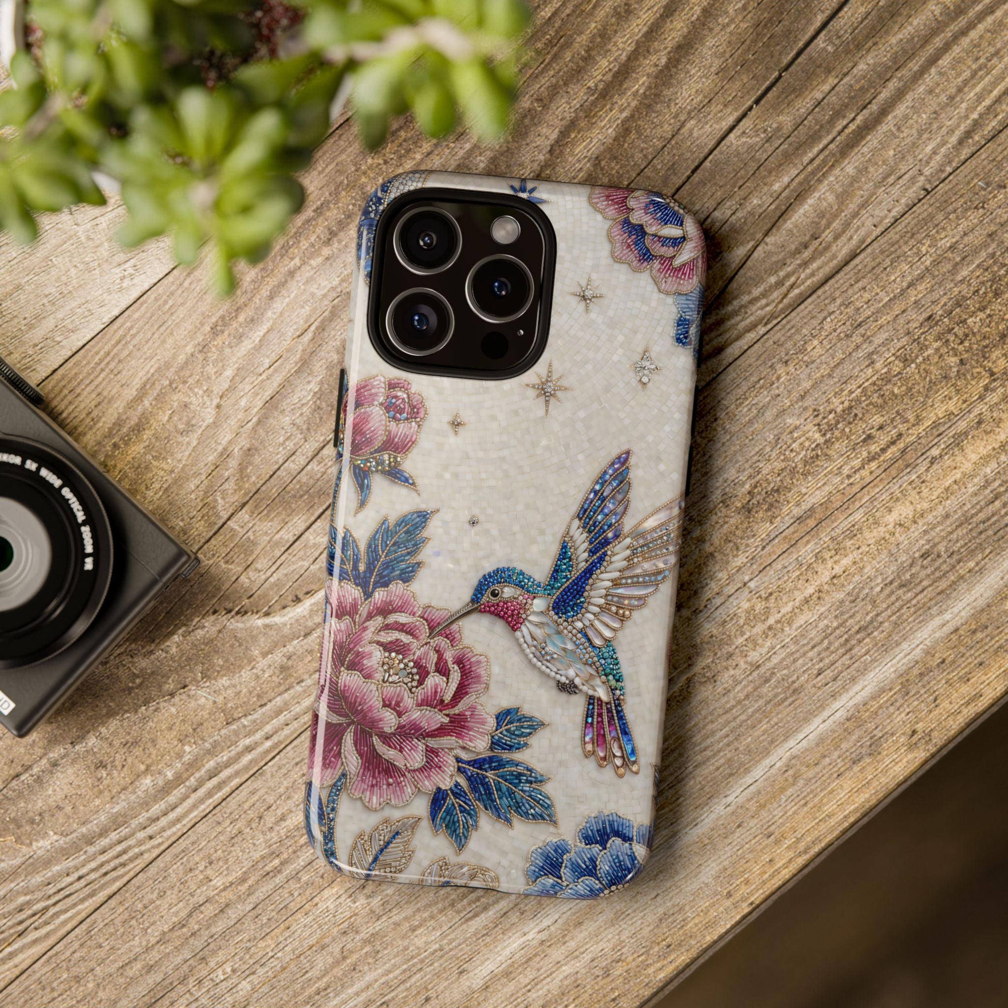 Hummingbird Moon Tough Case — Floral Vintage iPhone Cover