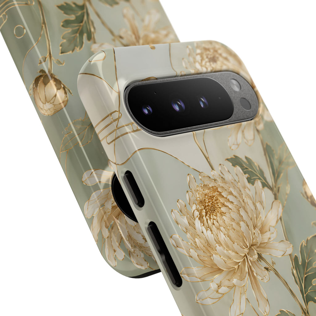 Chrysanthemum Google Pixel Phone Case | Vintage Floral Phone Case