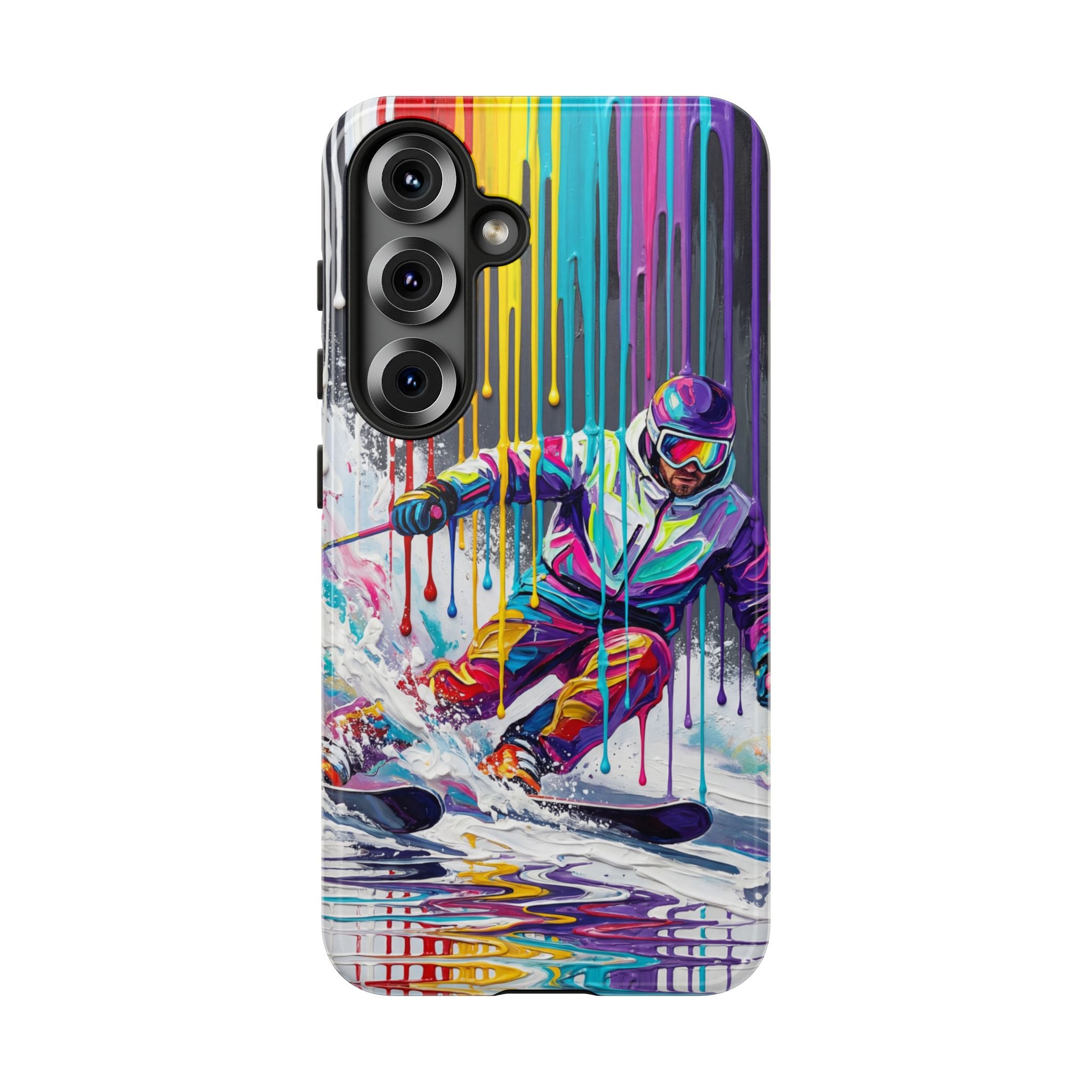 Colourful Skiing Drip Art Tough Samsung Galaxy Phone Case