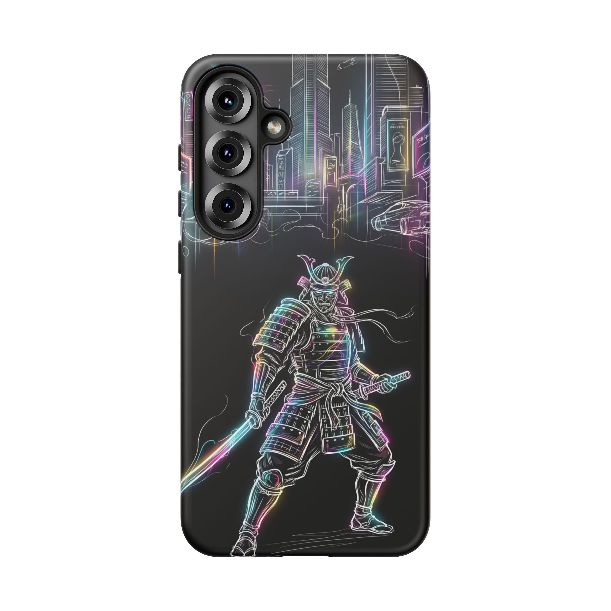 Neon Samurai Samsung Galaxy Phone Case | Cyberpunk City Armor