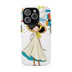 Cute Summer Girl MagSafe iPhone Case | Whimsical Coastal Illustration Protective Case
