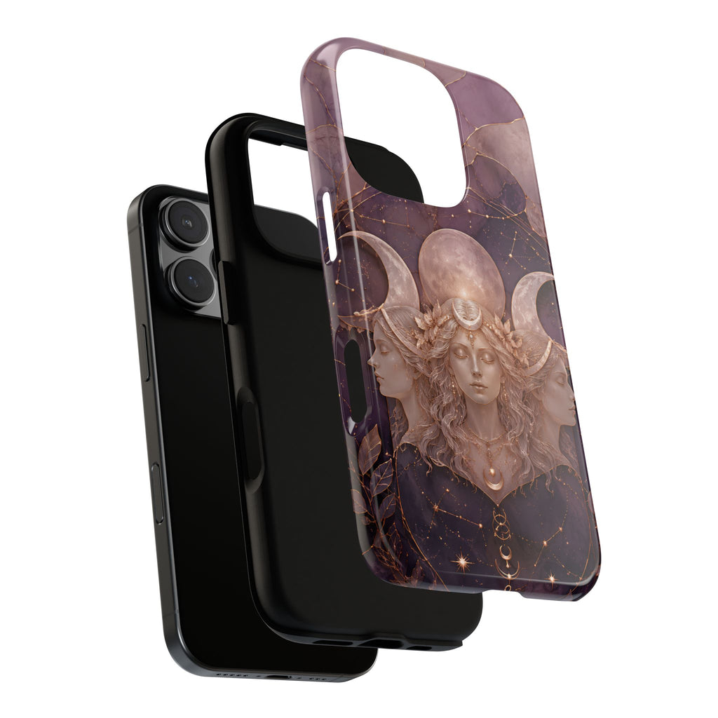Triple Moon Goddess iPhone Case | Witchy Celestial iPhone Case
