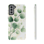 Botanical Eucalyptus Tough Samsung Galaxy Phone Case | Green Watercolour Leaf