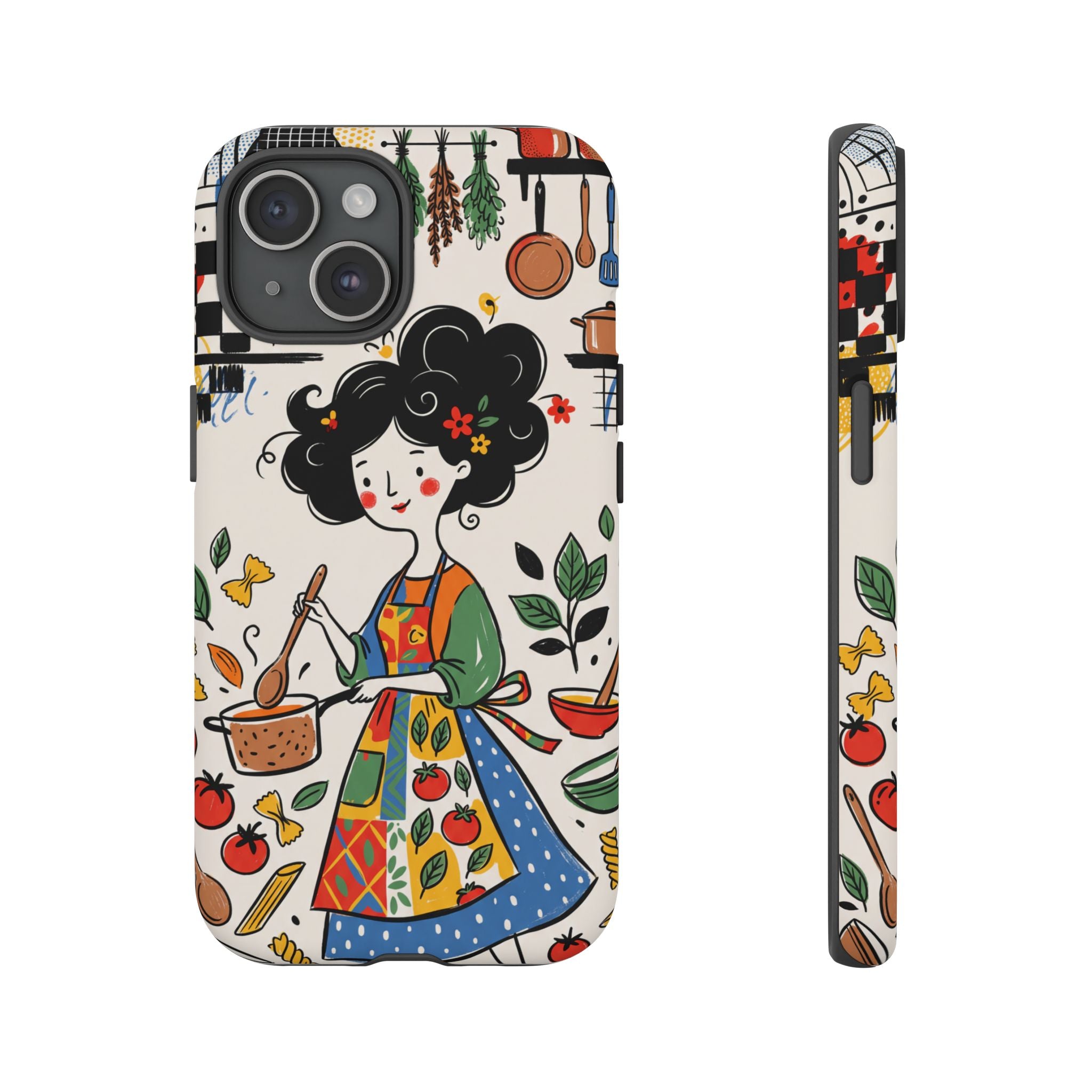 Whimsical Chef Kitchen Illustration iPhone Case