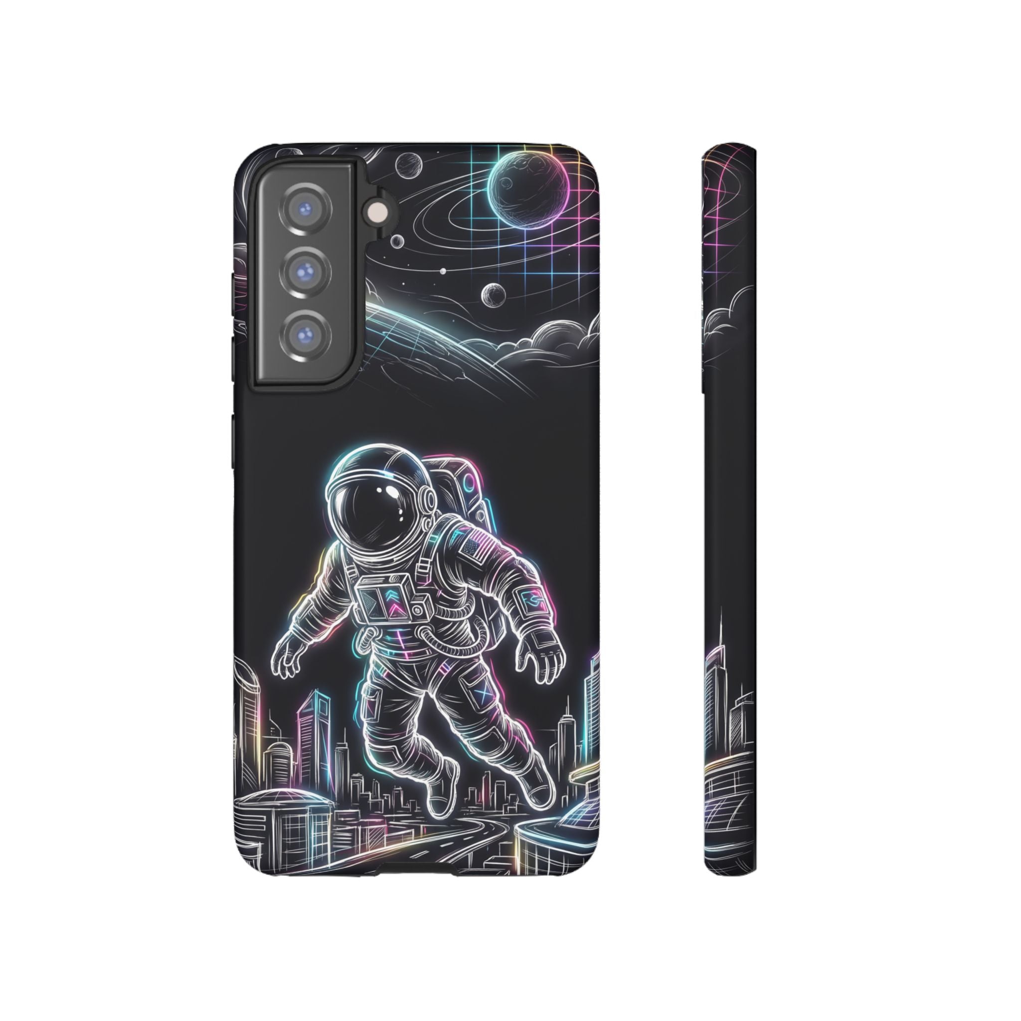 Space Explorer Astronaut Neon Samsung Galaxy Phone Case