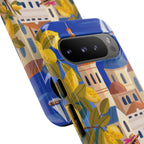 Mediterranean Village Google Pixel Phone Case | Scenic Sailboat & Lemon Grove Design