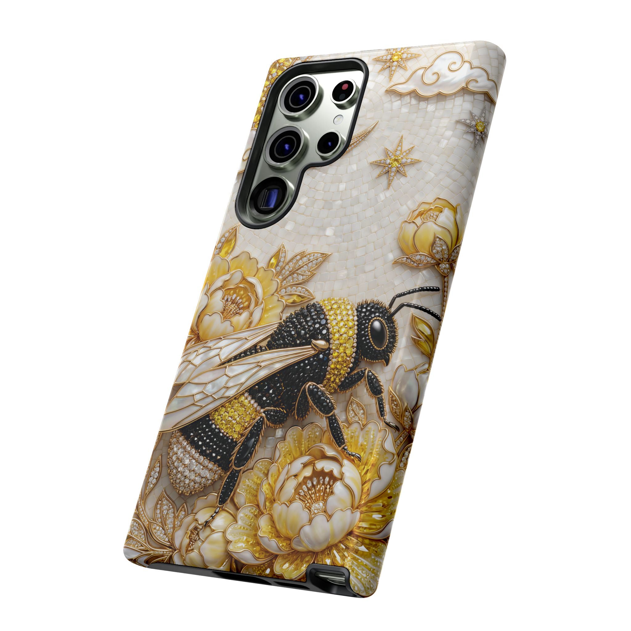 Golden Bee Samsung Galaxy Phone Case | Floral Moon Phone Protector