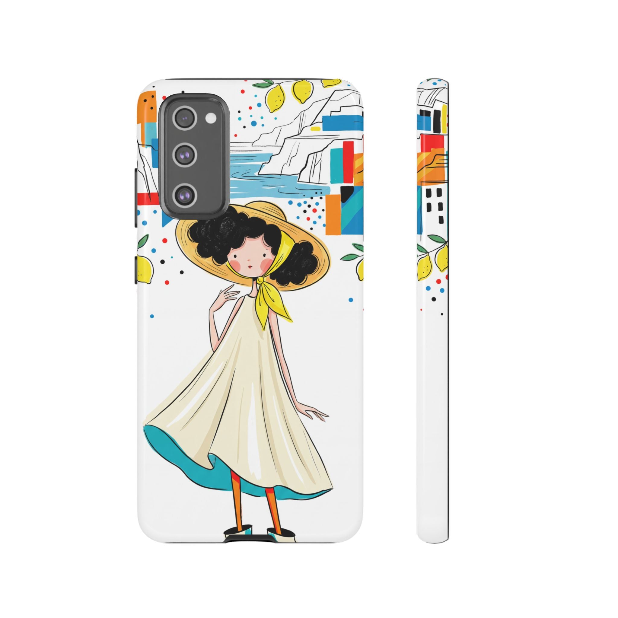 Cute Summer Girl Samsung Galaxy Phone Case | Whimsical Coastal Illustration Protective Case