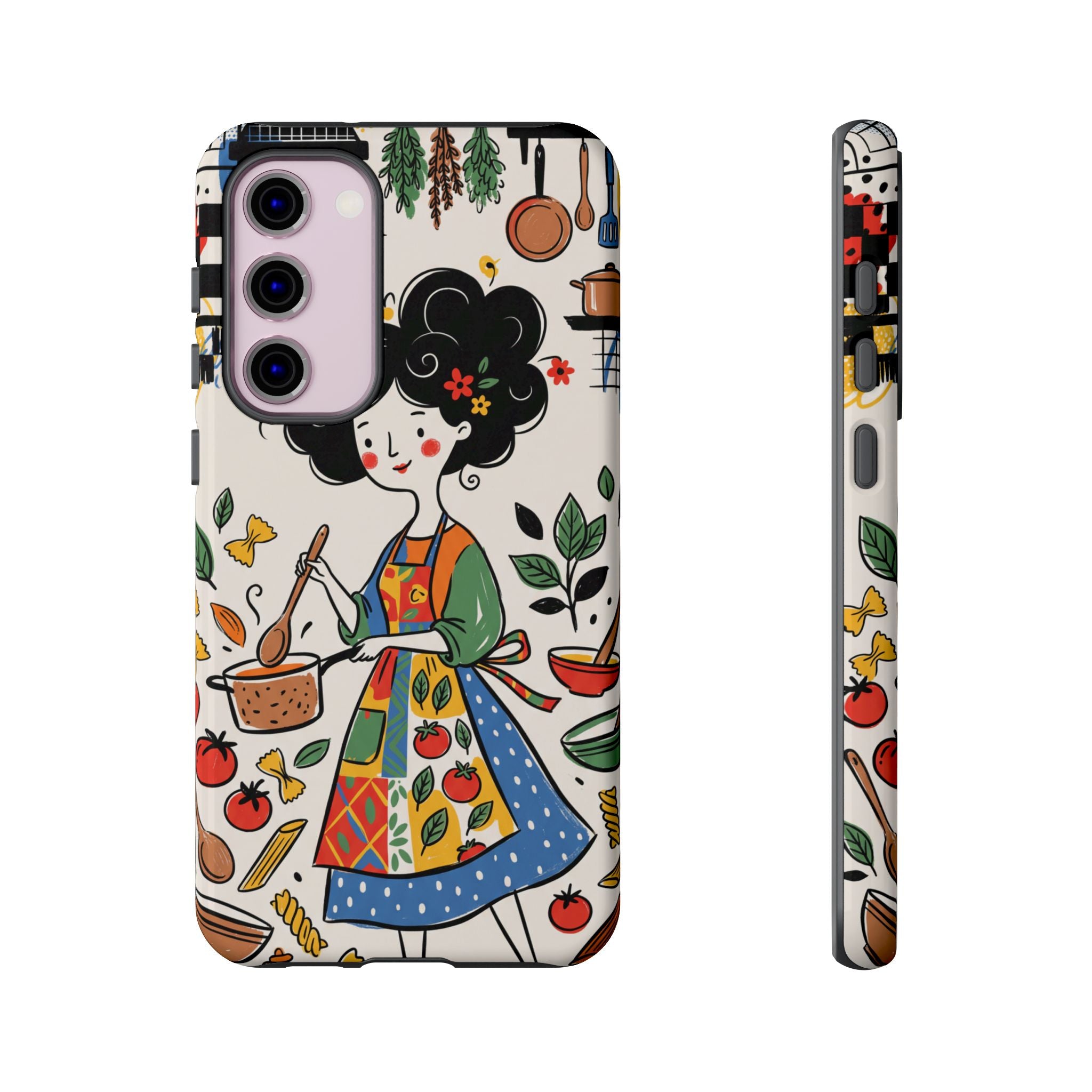 Whimsical Chef Kitchen Illustration Samsung Galaxy Phone Case