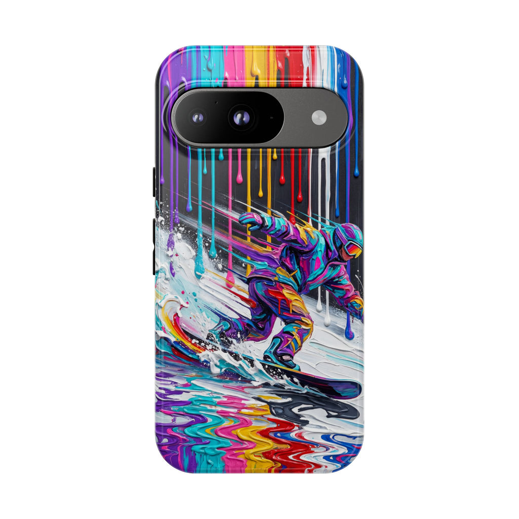 Colourful Snowboarder Art Google Pixel Phone Case