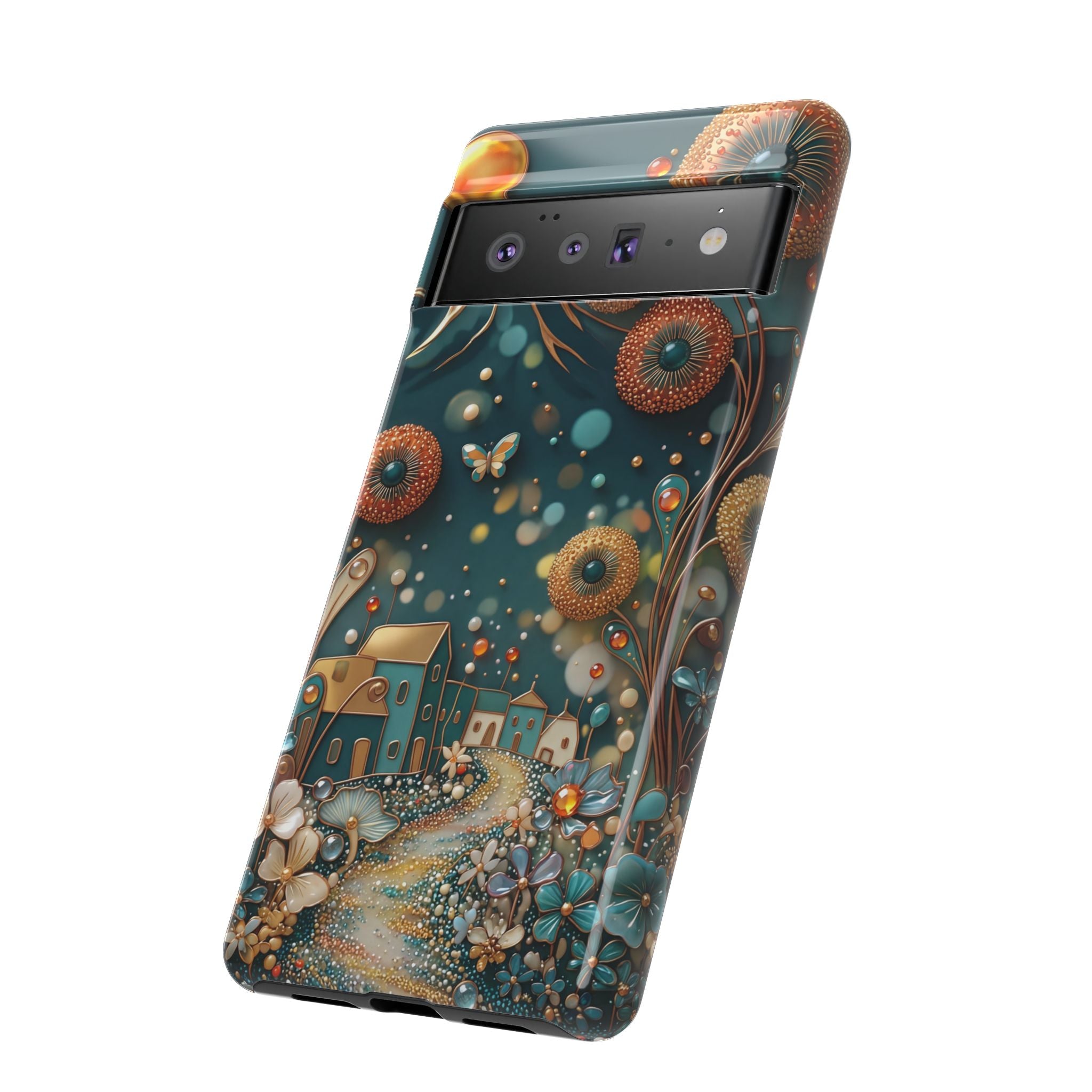 Whimsical Night Village Google Pixel Case