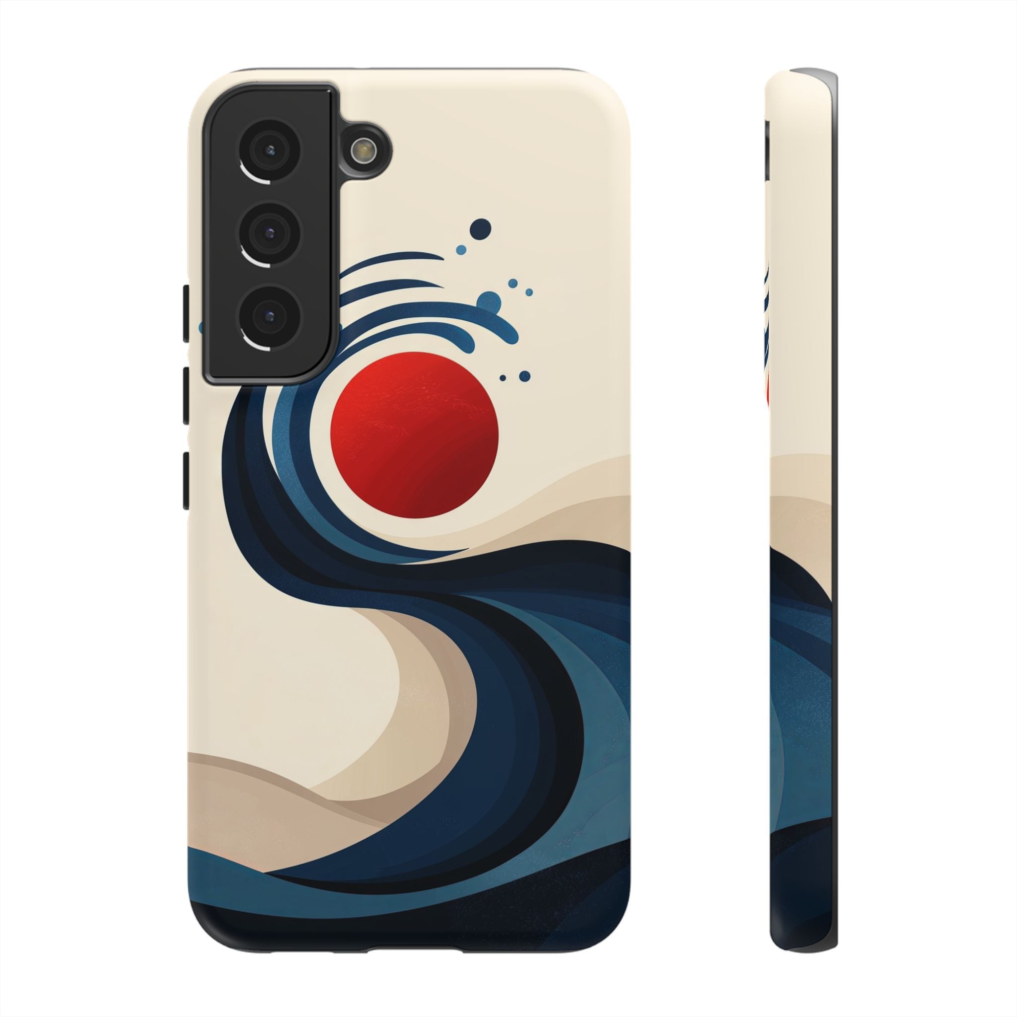 Abstract Wave Samsung Galaxy Case | Red Sun Ocean Art