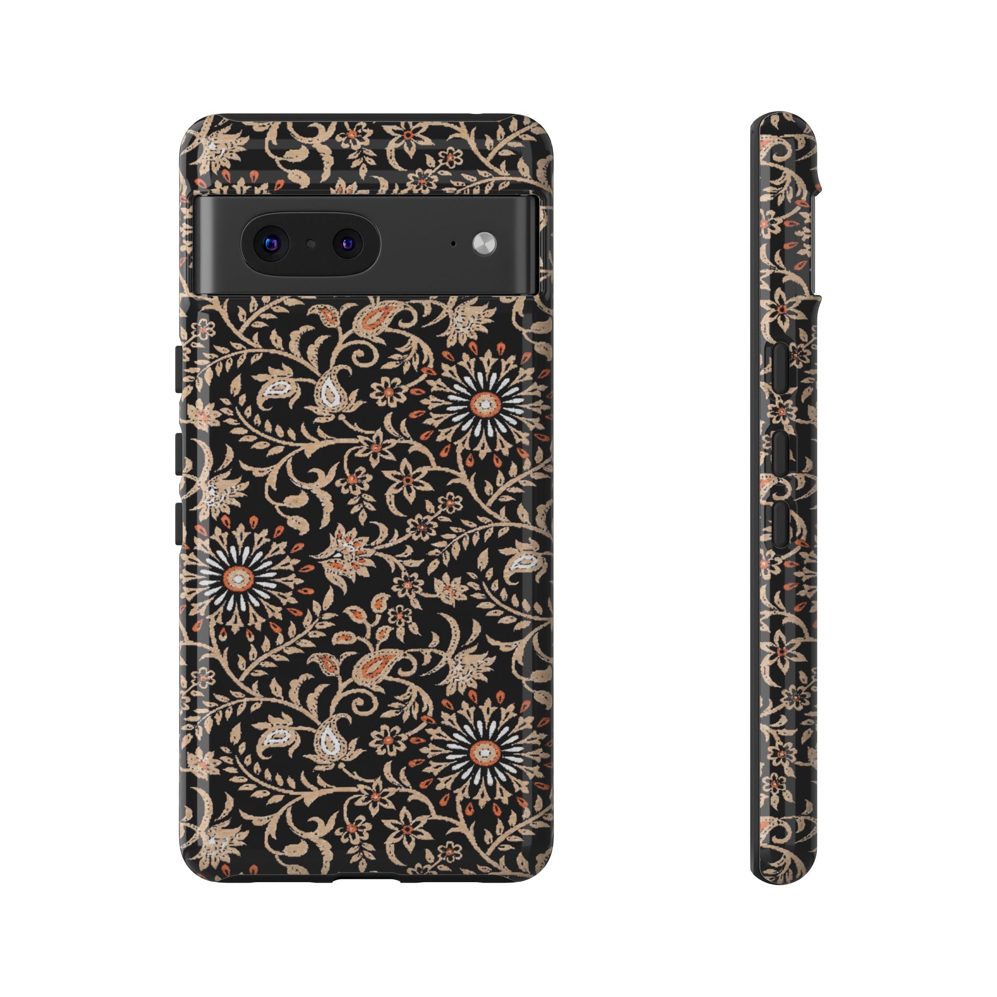 Batik Floral Black Ornate Daisies Tough Google Pixel Case