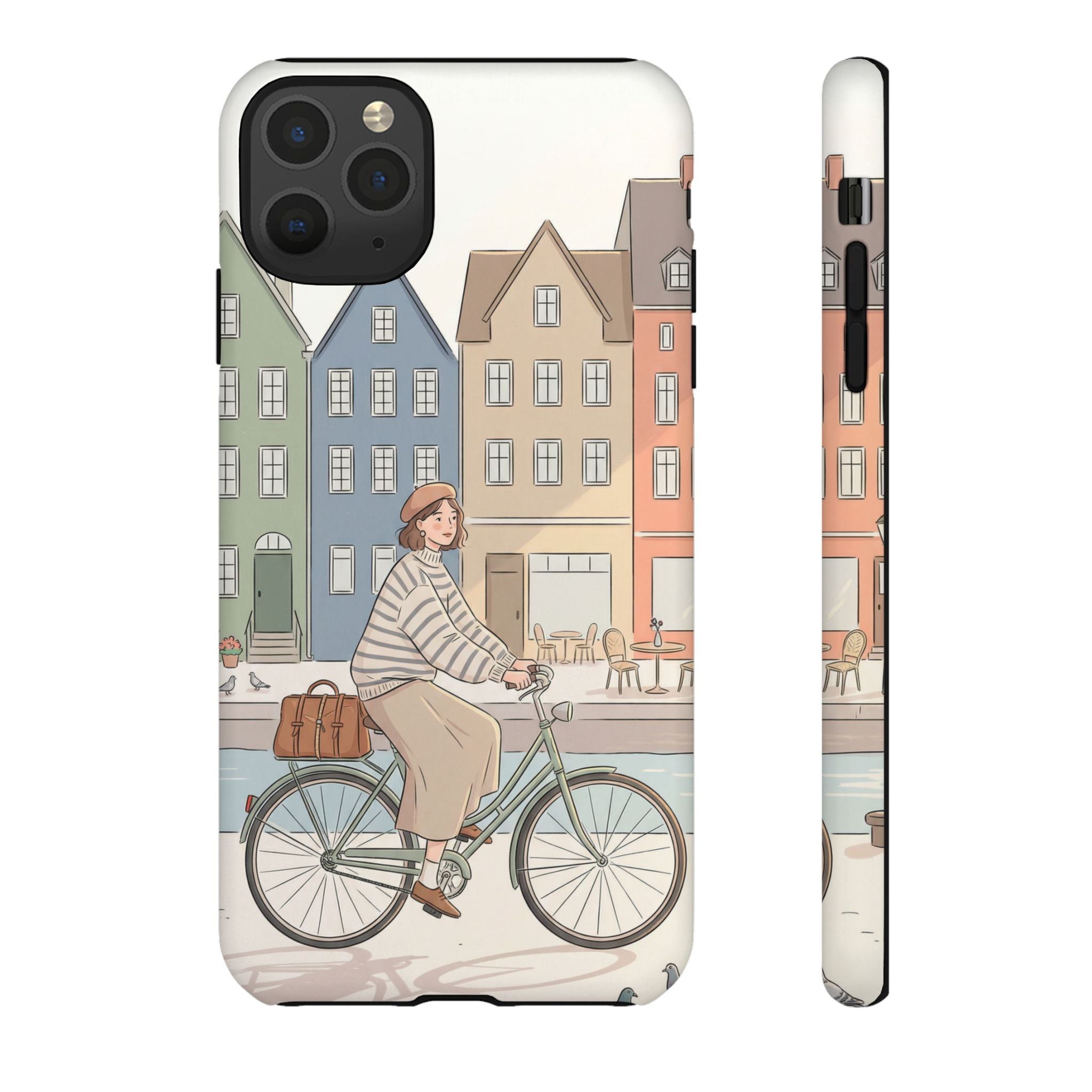 City Bike iPhone Case | Cozy European Street Illustration Tough Cases