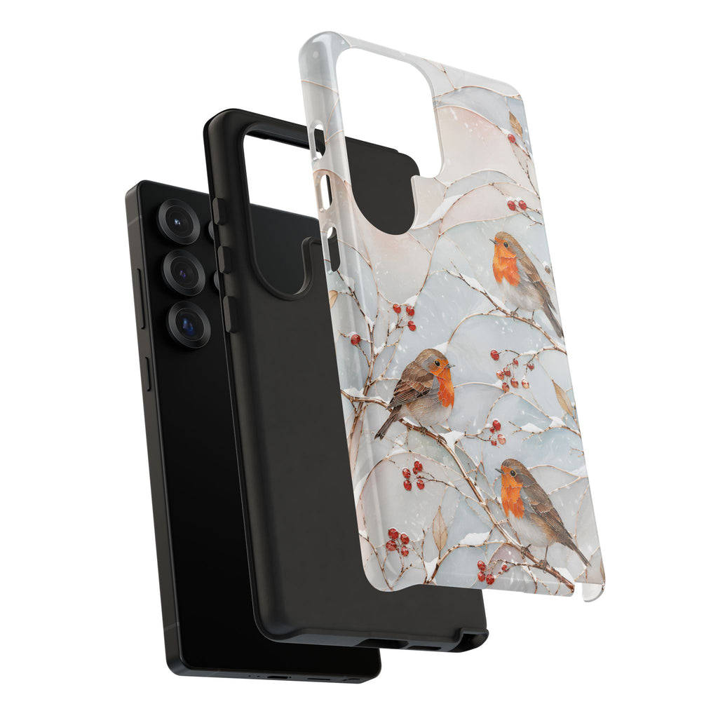 Robin Bird Samsung Galaxy Phone Case | Winter Berries Phone Case