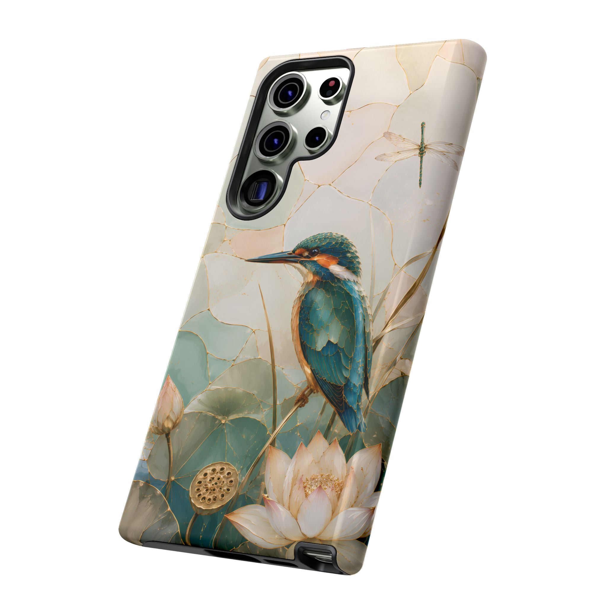 Kingfisher Samsung Galaxy Phone Case | Lotus Flower Phone Case