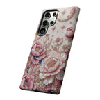 Custodia Rigida per Telefono Samsung Galaxy Floral Moon | Cover Protettiva con Peonia Rosa Vintage